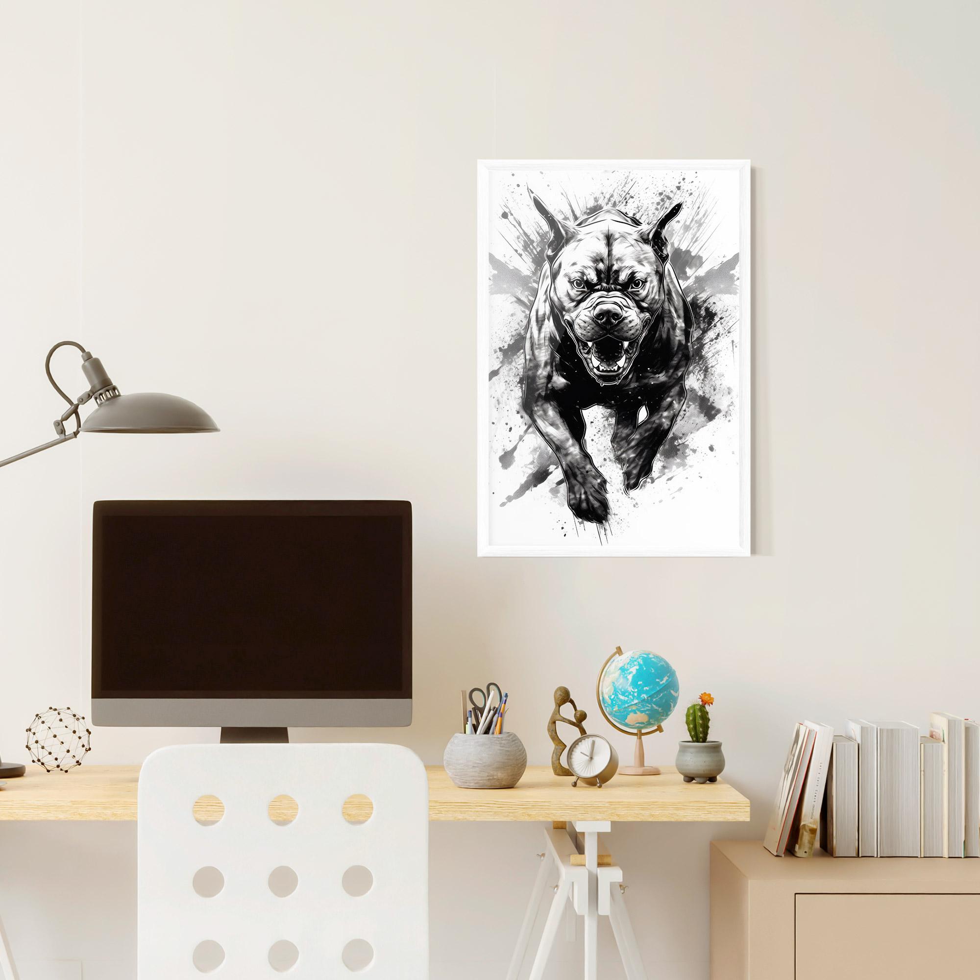 Plakat w Ramie Angry Dog Jump mockup 6