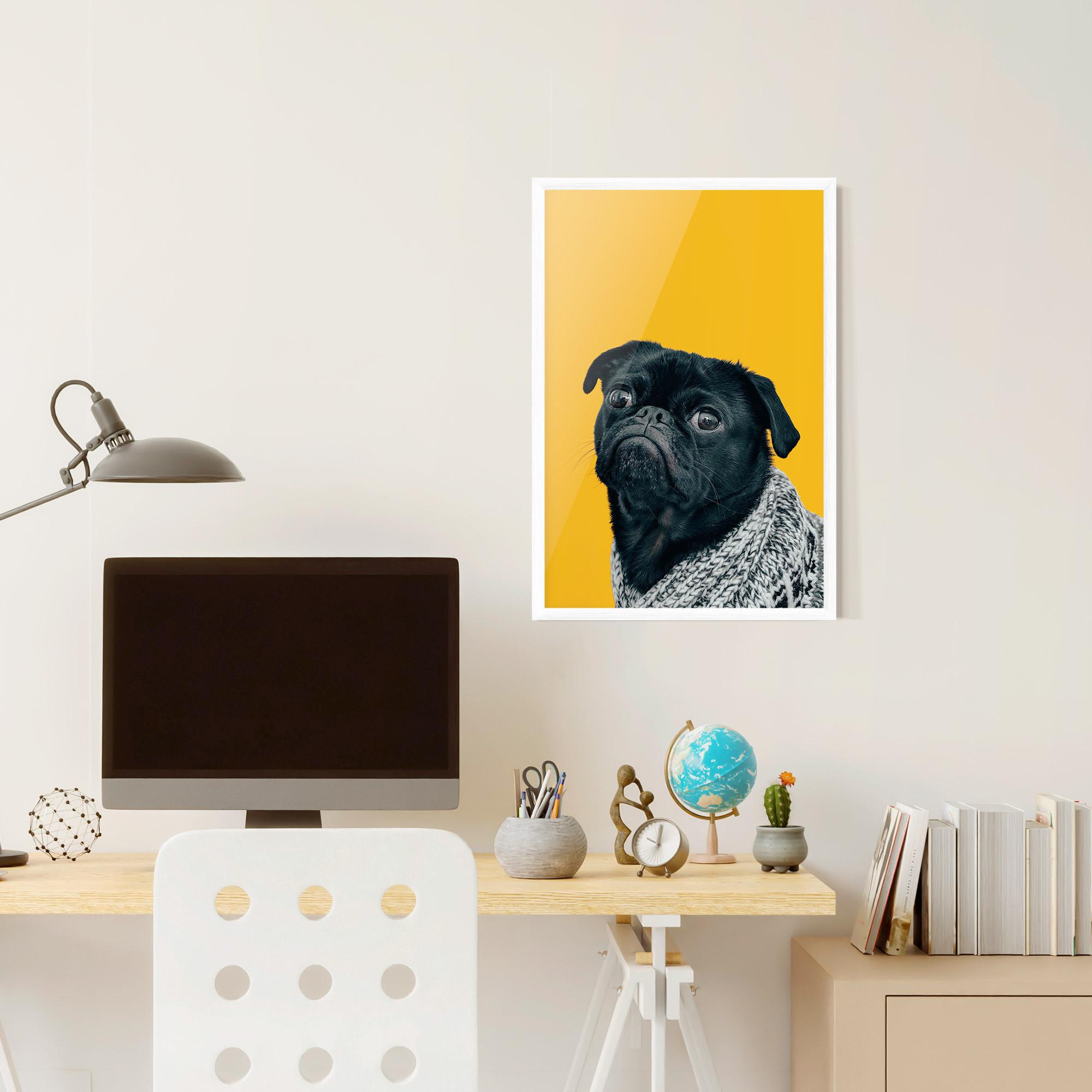 Plakat w Ramie Black Pug mockup 6
