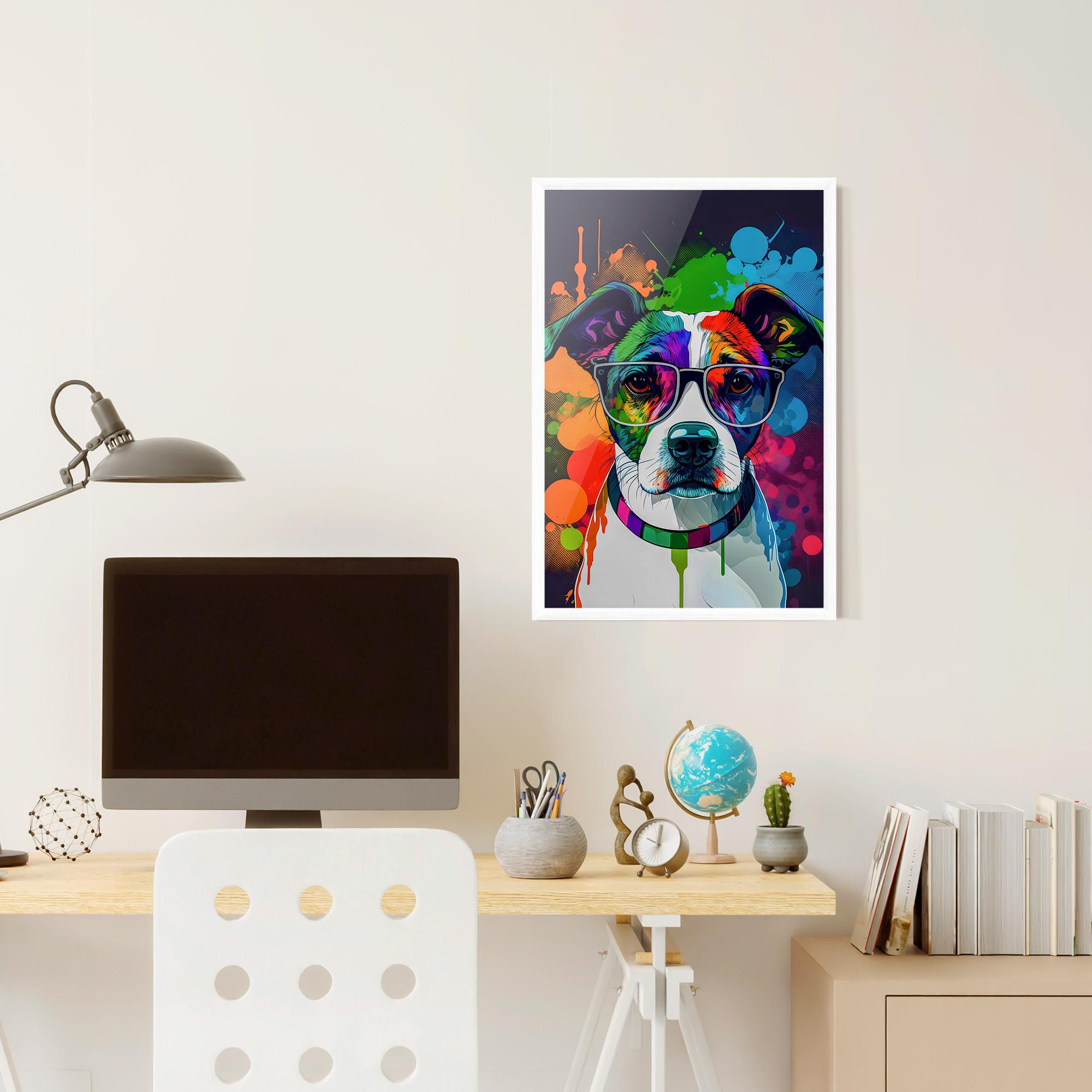Plakat w Ramie Colorful Dog mockup 6