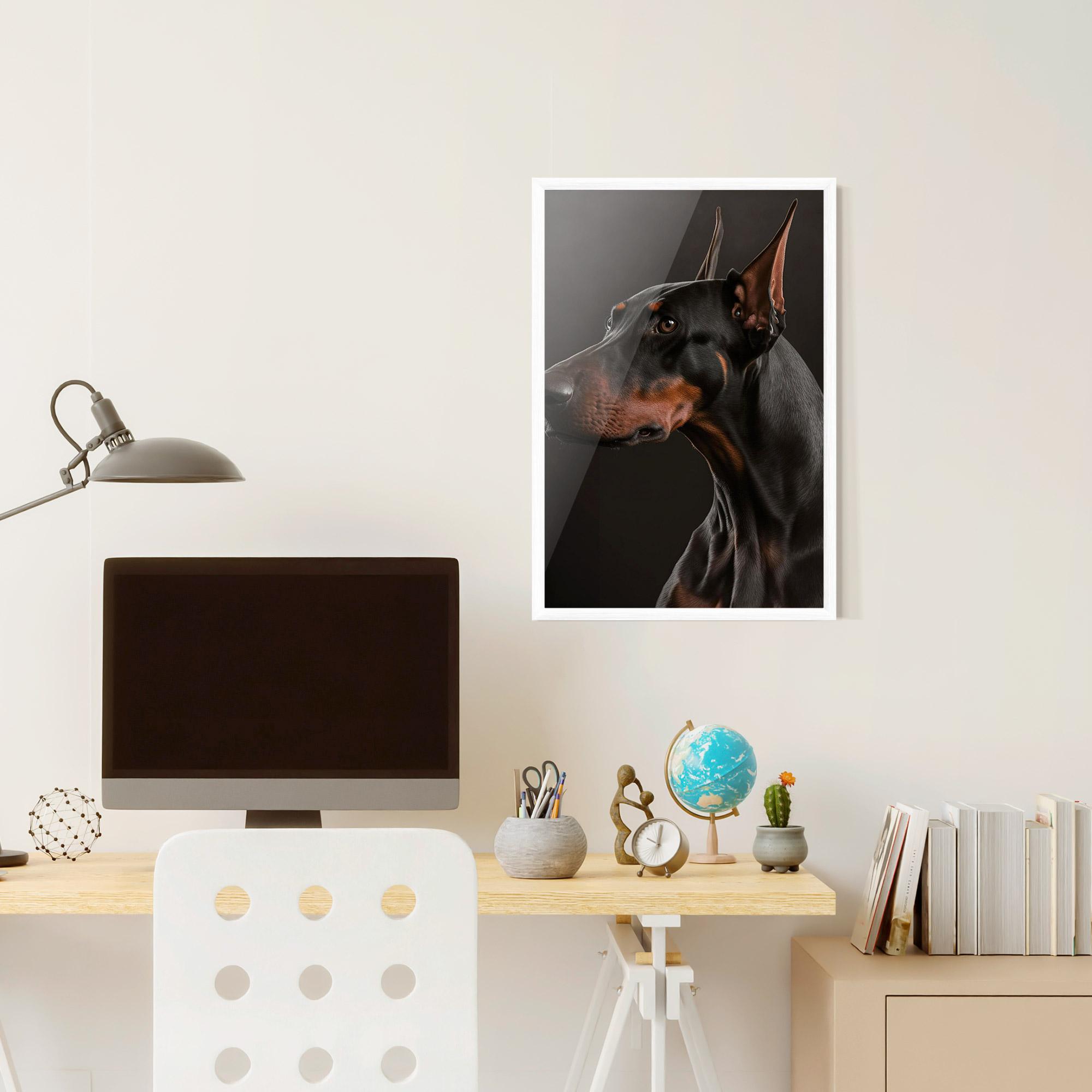Plakat w Ramie Doberman Dog Portrait mockup 6