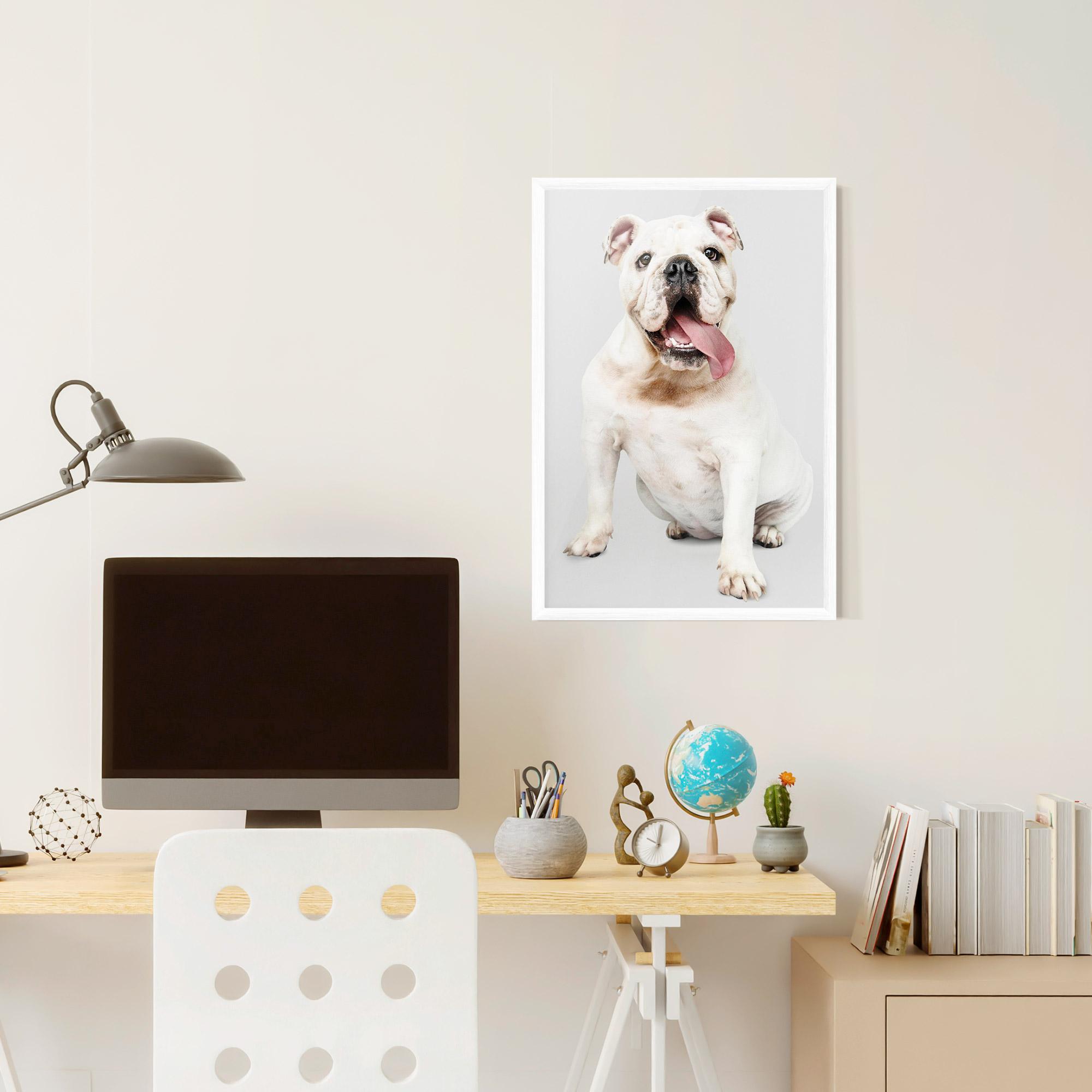 Plakat w Ramie Happy White Dog mockup 6