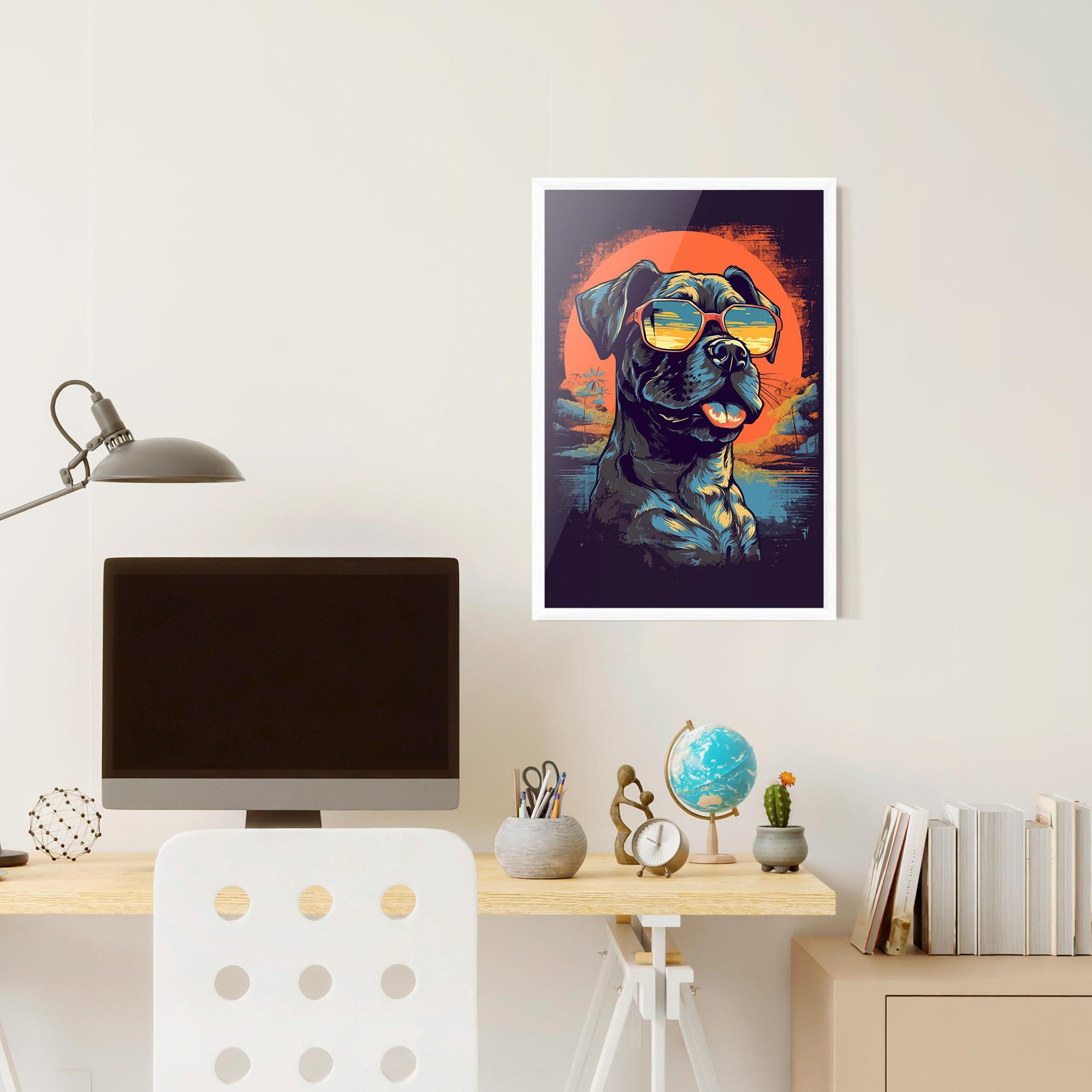 Plakat w Ramie Sunset Dog mockup 6