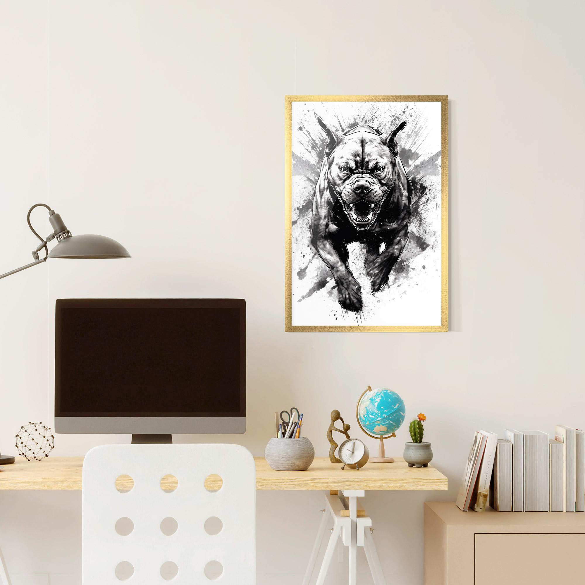 Plakat w Ramie Angry Dog Jump mockup 6