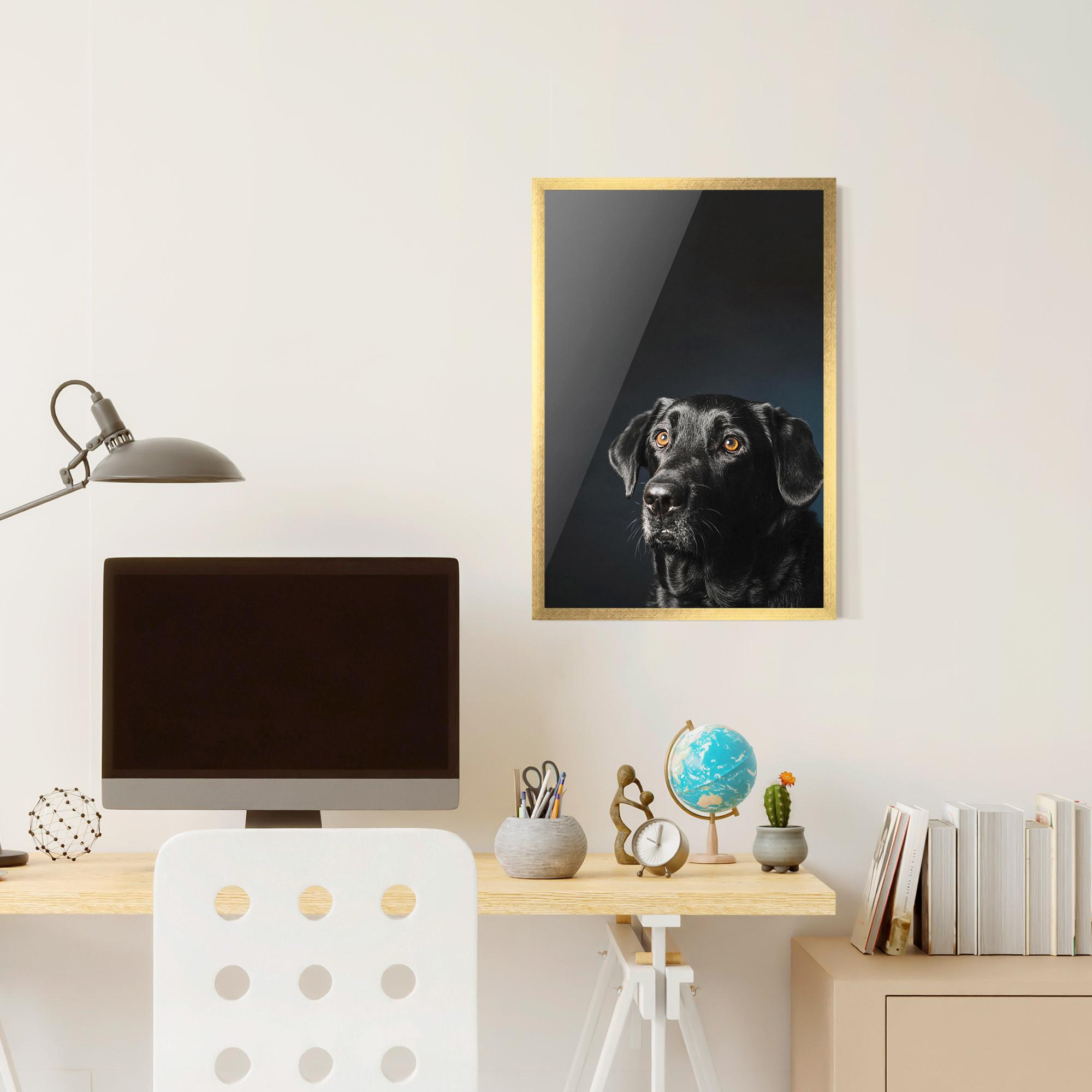 Plakat w Ramie Brown Eyes Dog mockup 6