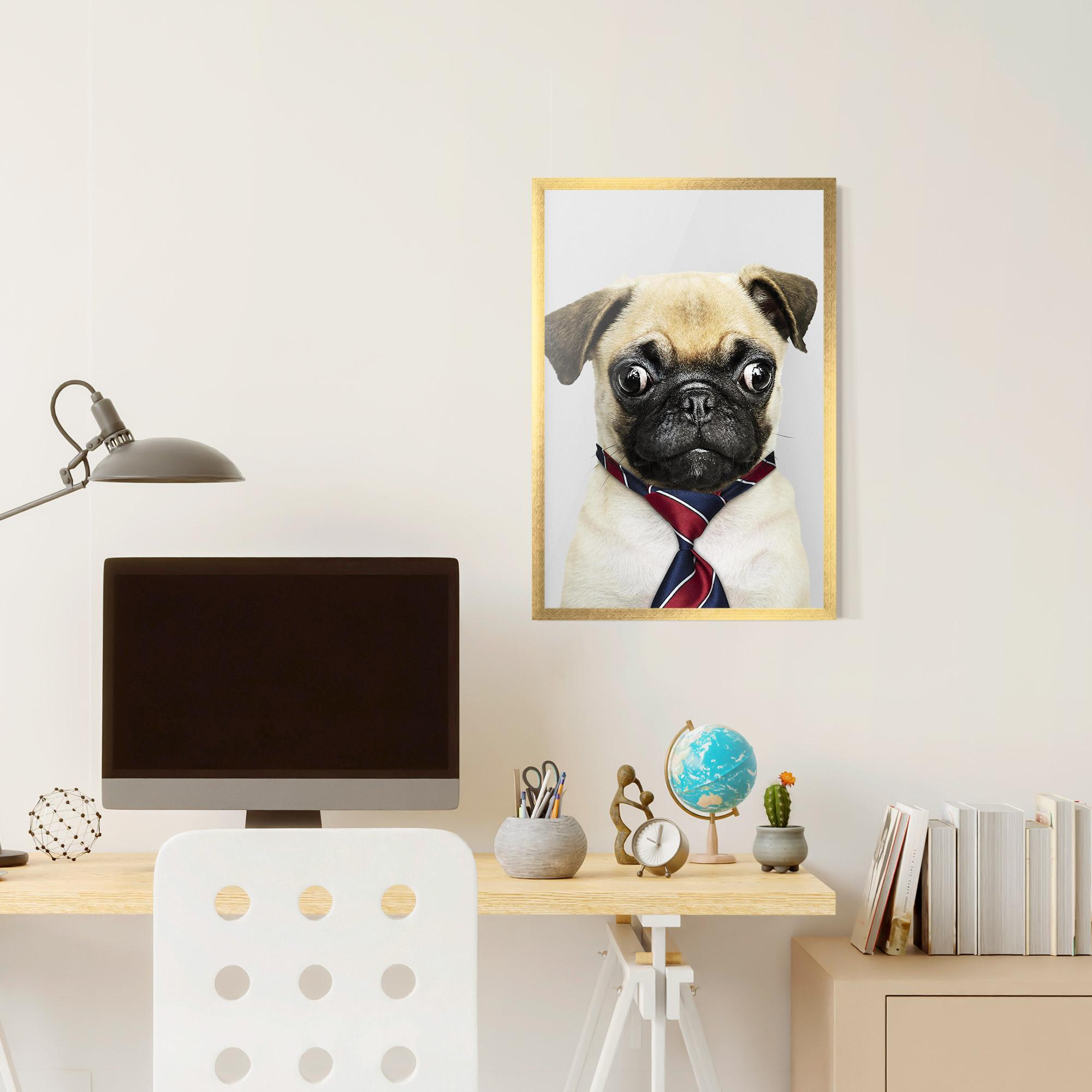 Plakat w Ramie Business Pug mockup 6