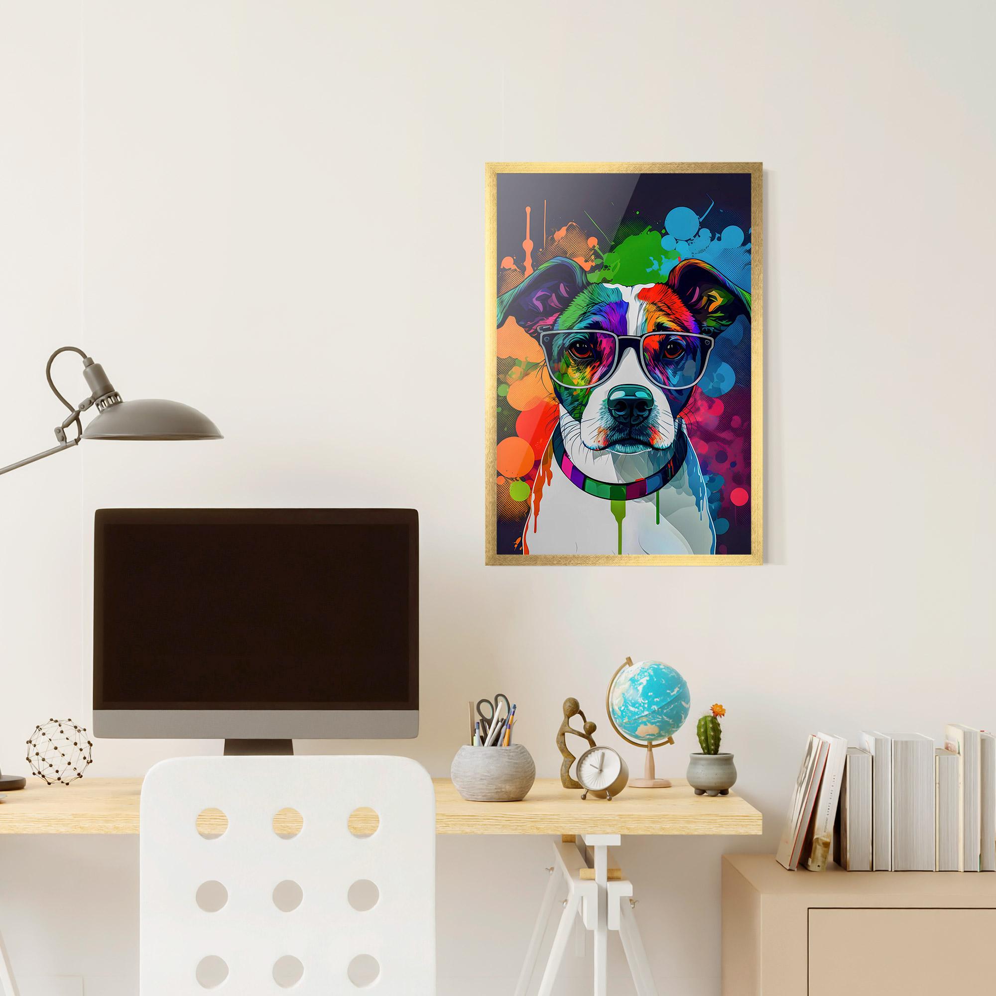Plakat w Ramie Colorful Dog mockup 6