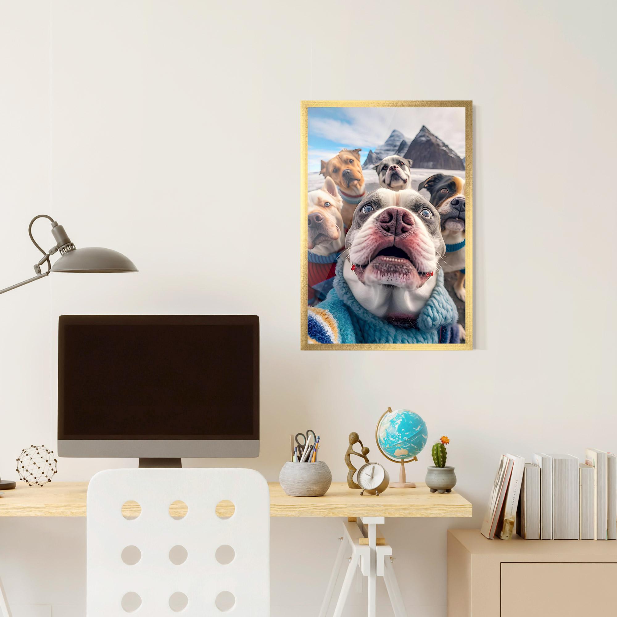 Plakat w Ramie Dogs Selfie Group mockup 6