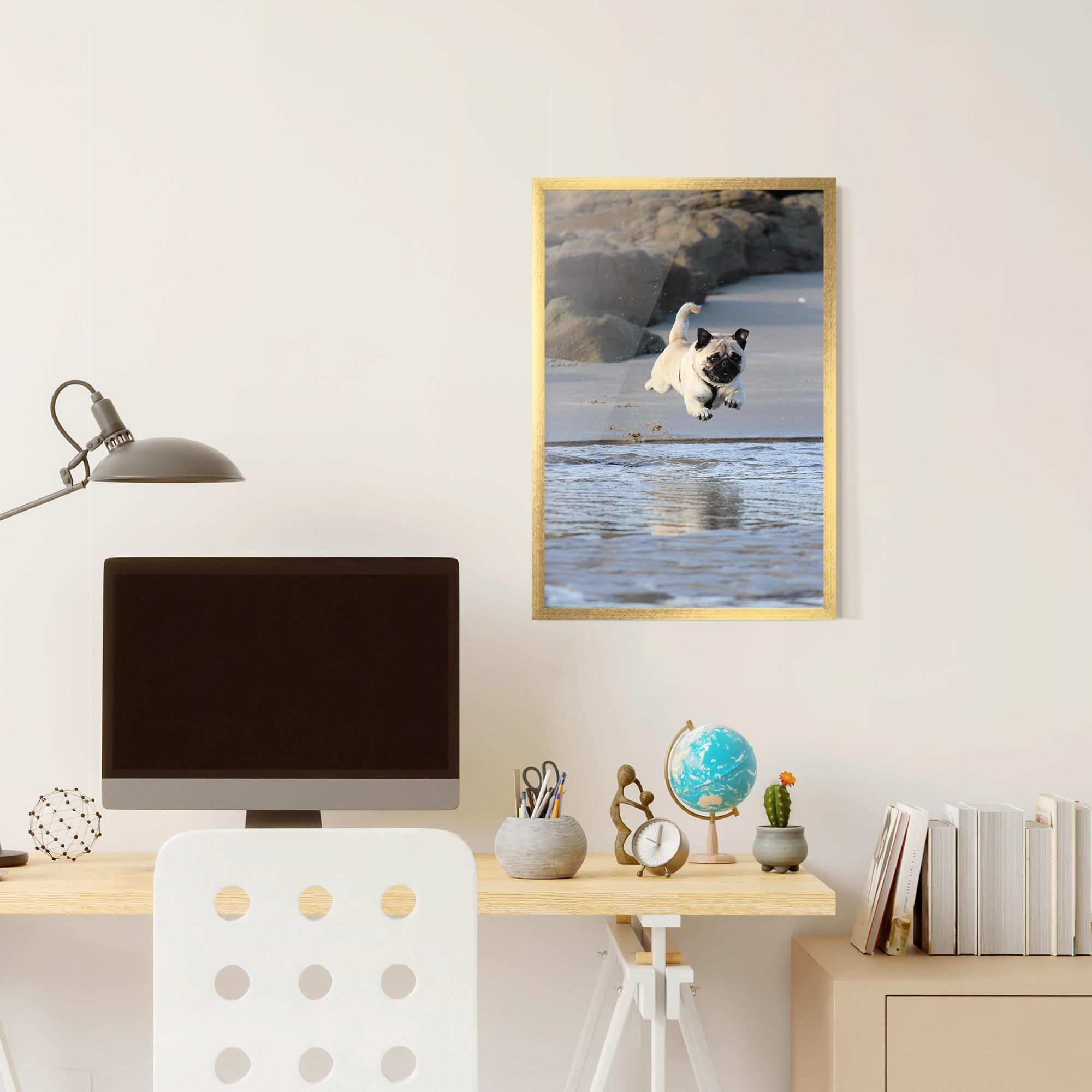 Plakat w Ramie Water Pug mockup 6