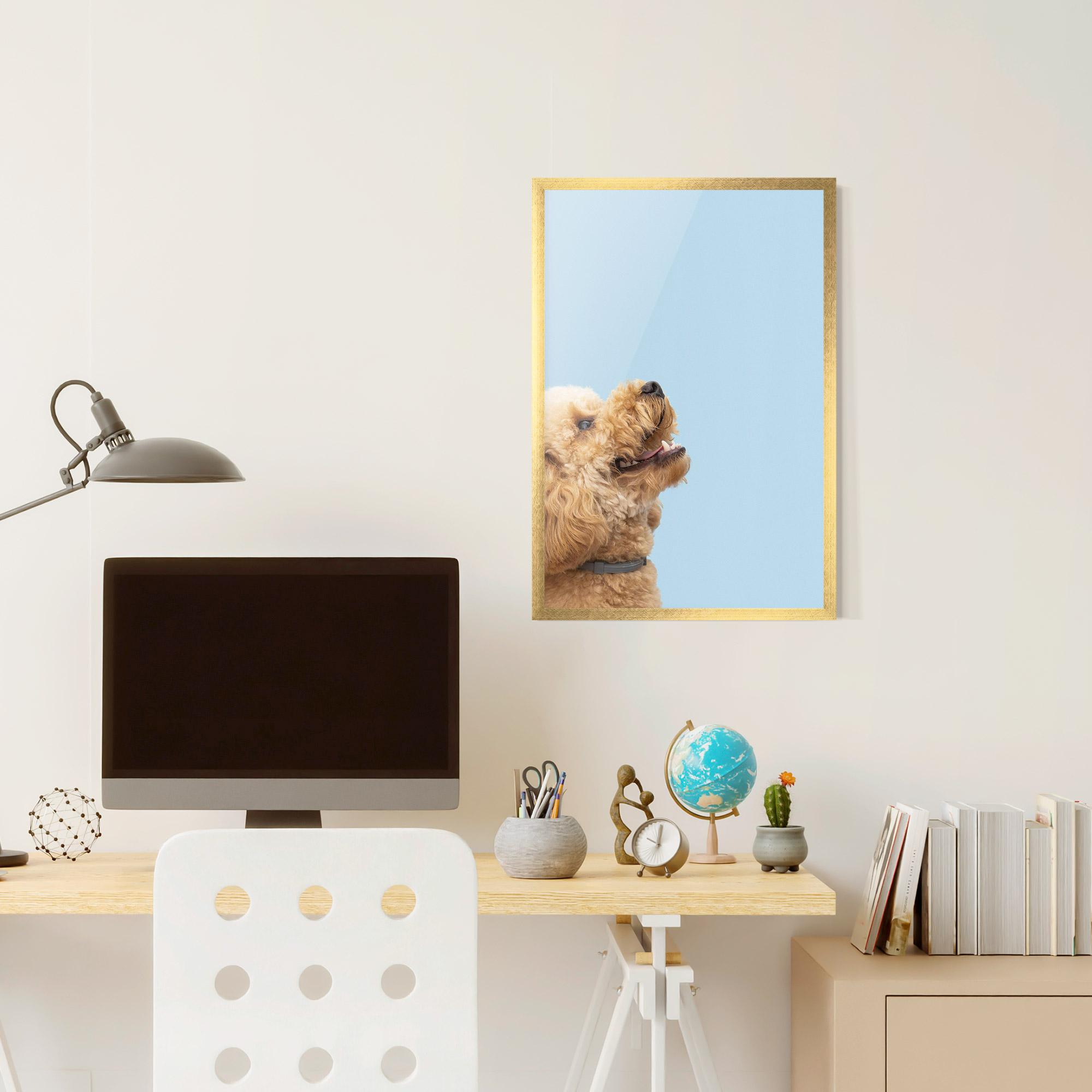 Plakat w Ramie Yellow Cute Dog mockup 6