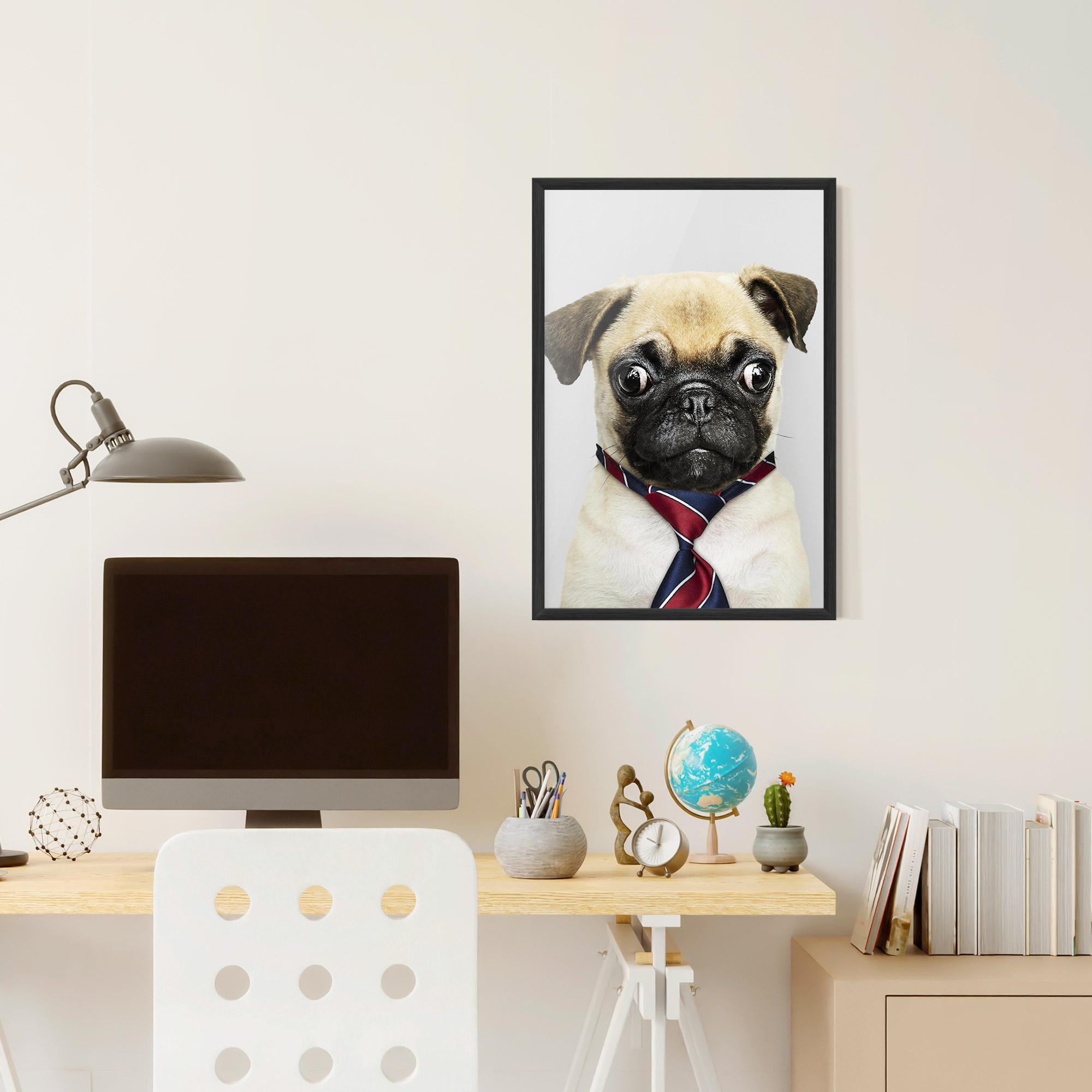 Plakat w Ramie Business Pug mockup 6