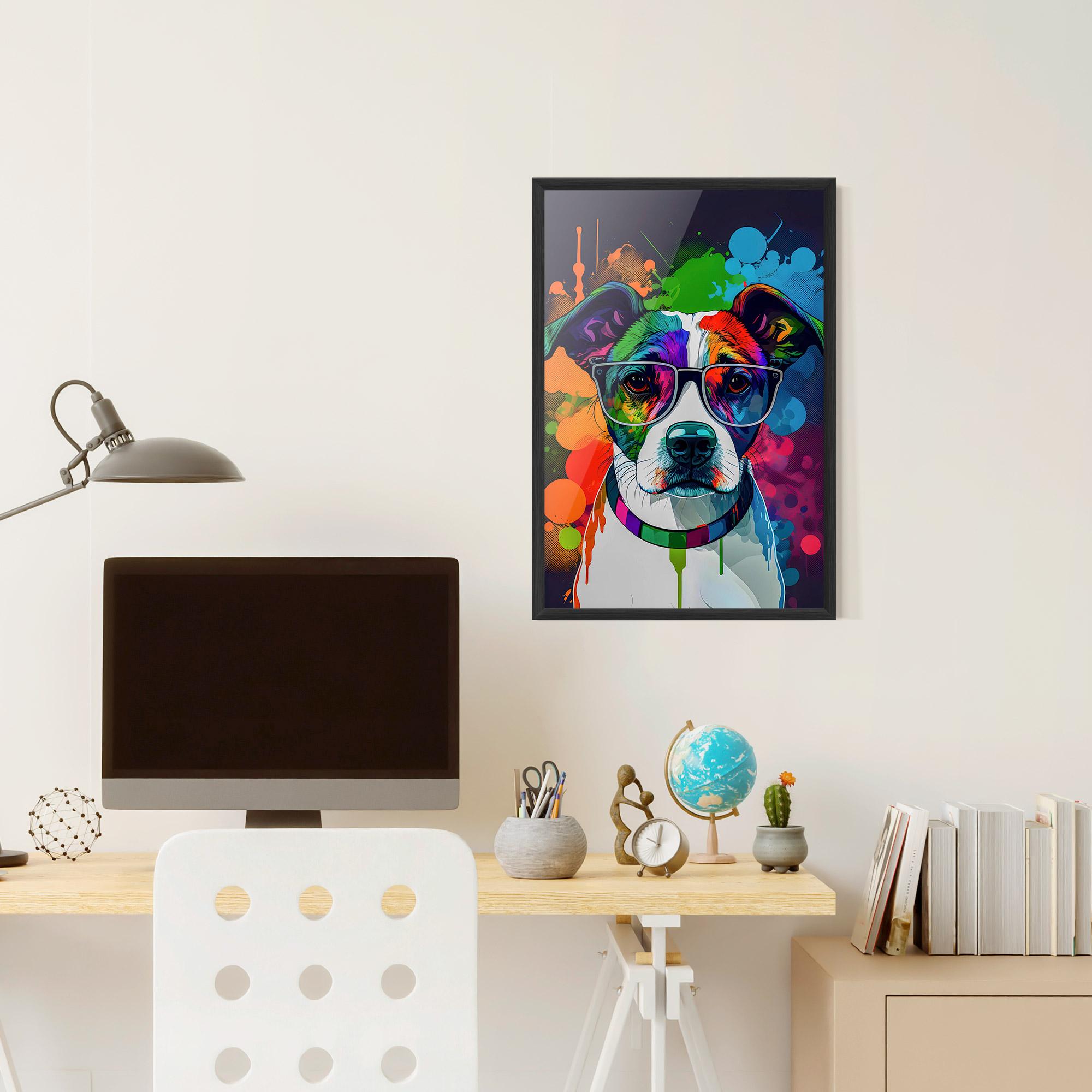 Plakat w Ramie Colorful Dog mockup 6