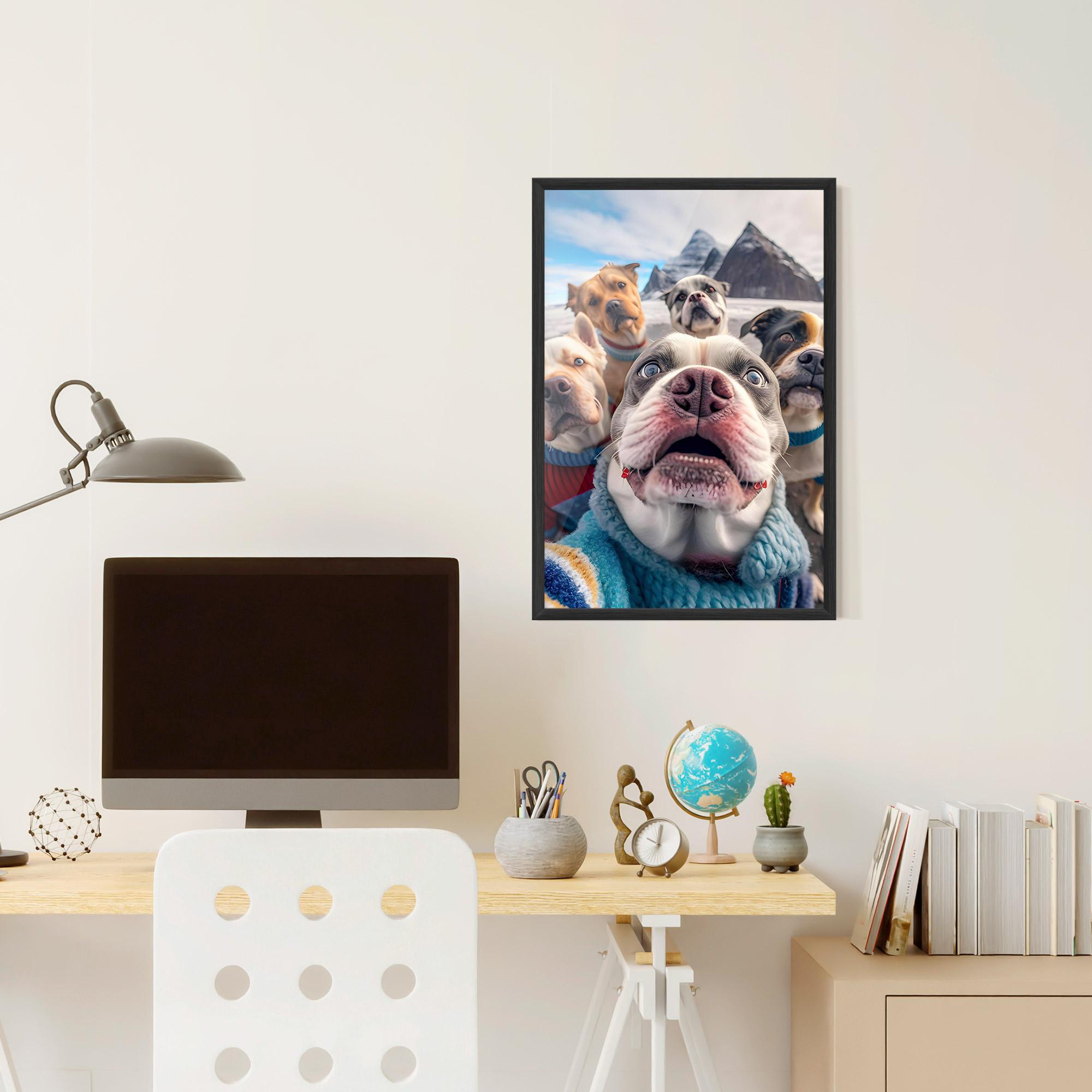 Plakat w Ramie Dogs Selfie Group mockup 6