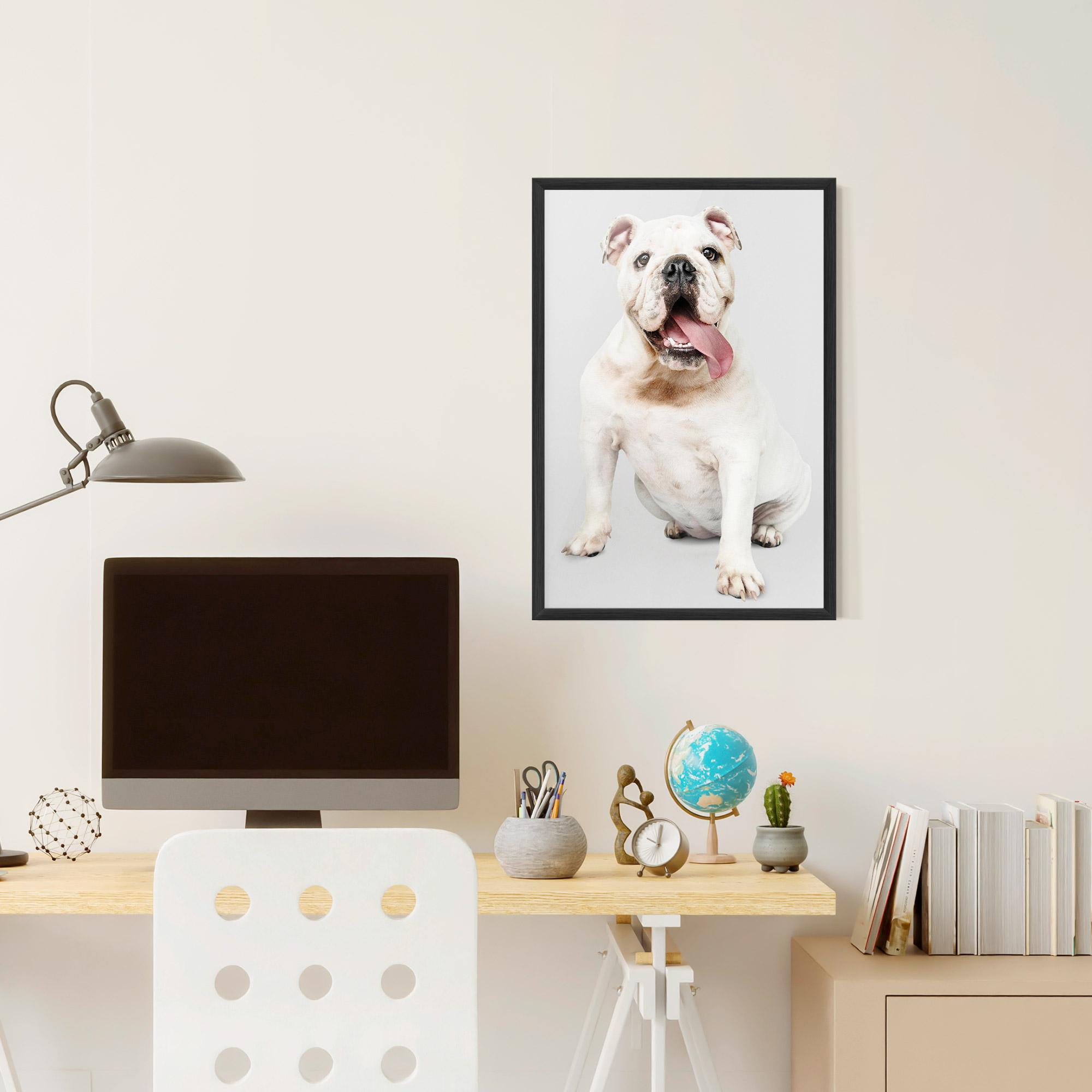 Plakat w Ramie Happy White Dog mockup 6
