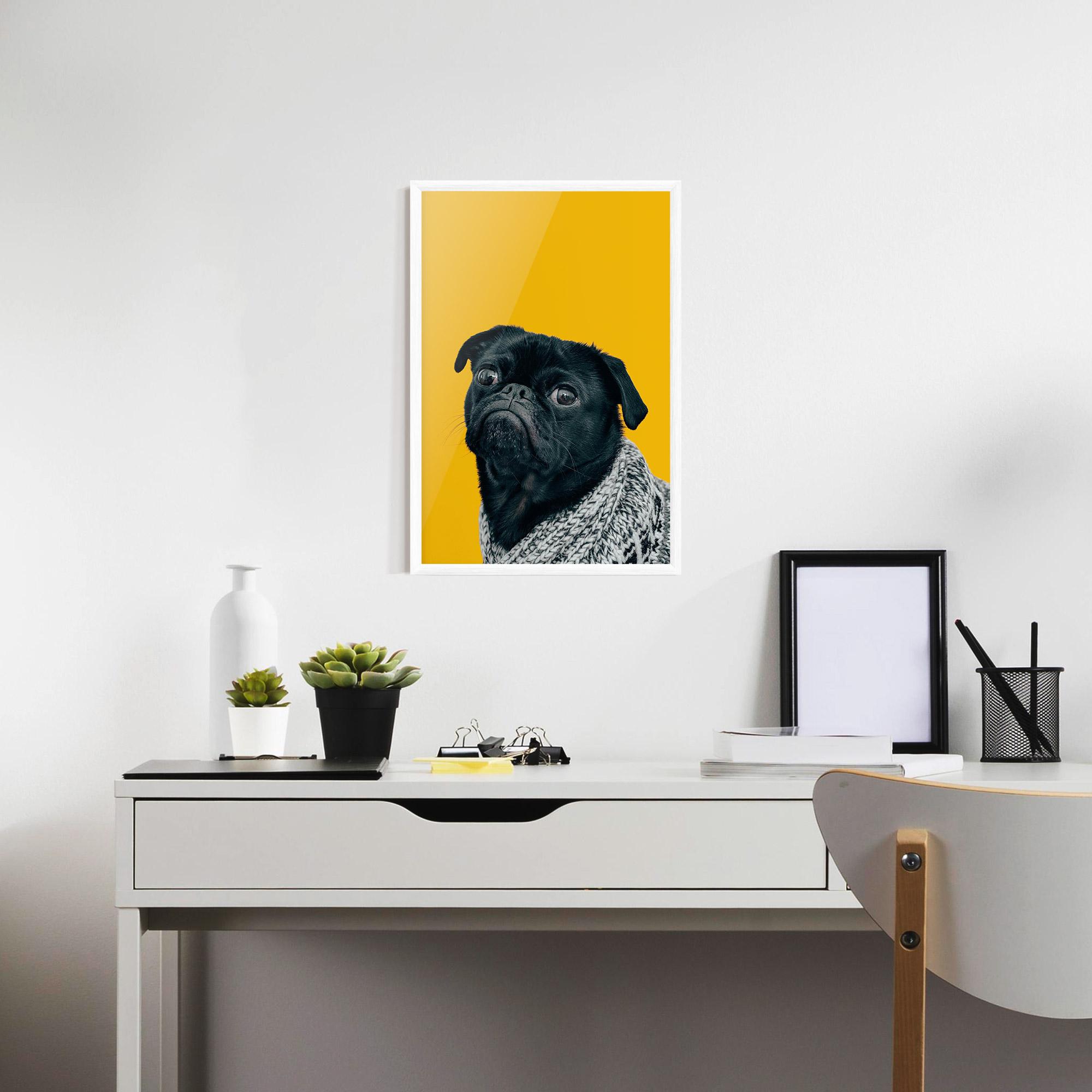 Plakat w Ramie Black Pug mockup 7