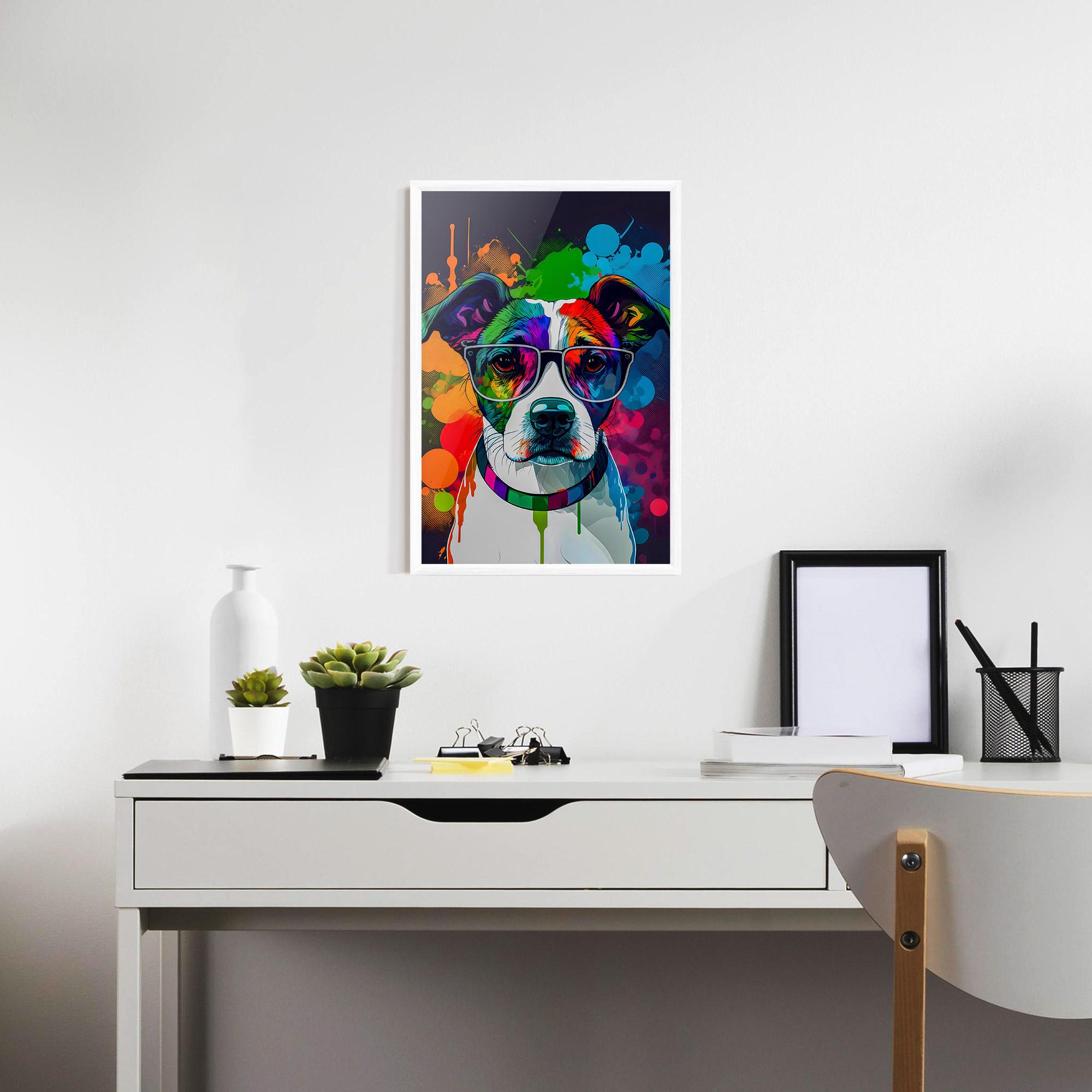 Plakat w Ramie Colorful Dog mockup 7