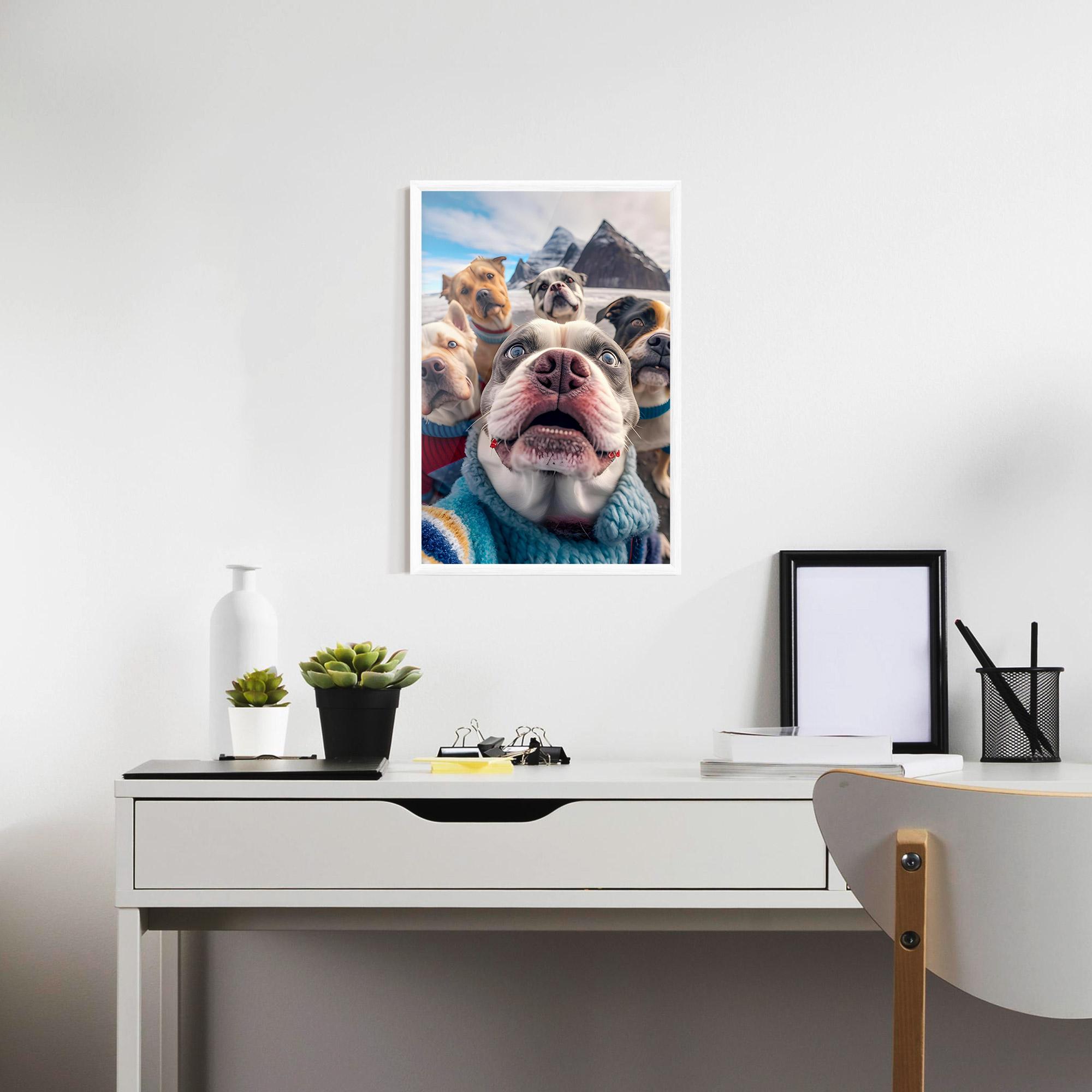 Plakat w Ramie Dogs Selfie Group mockup 7