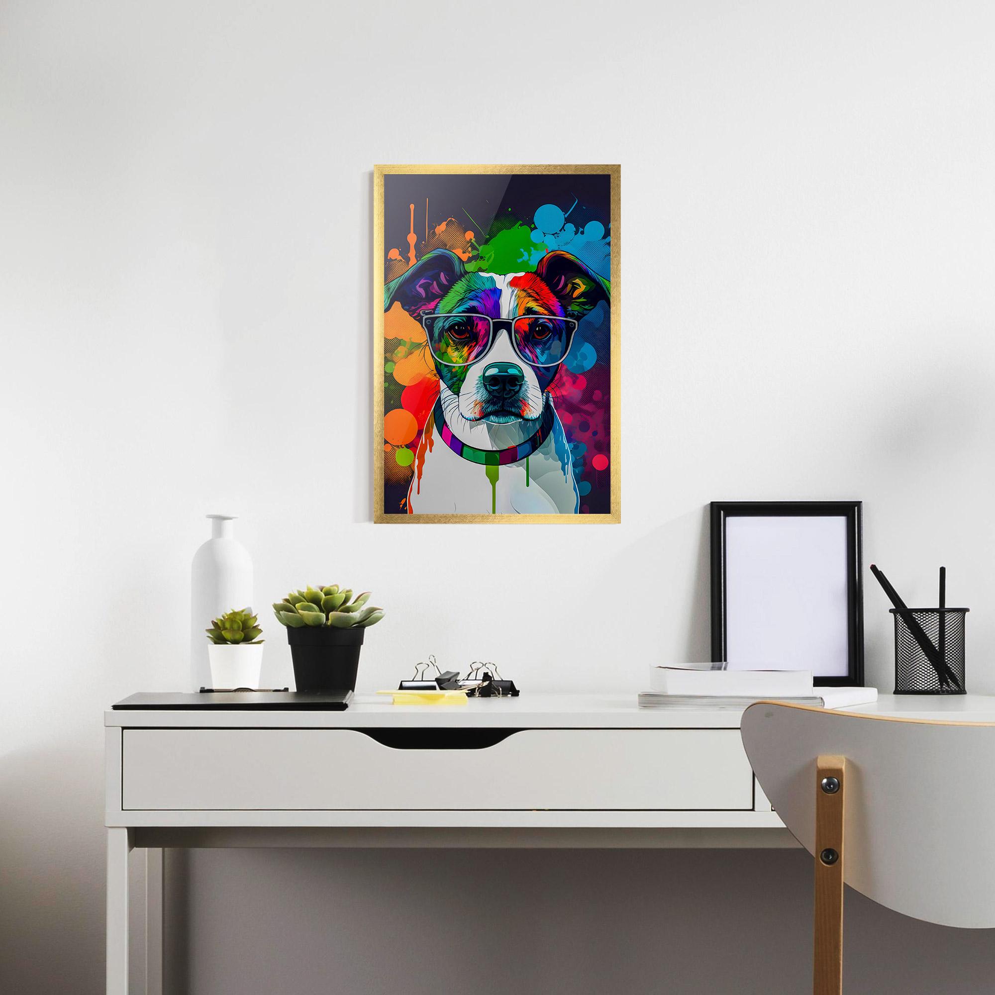 Plakat w Ramie Colorful Dog mockup 7
