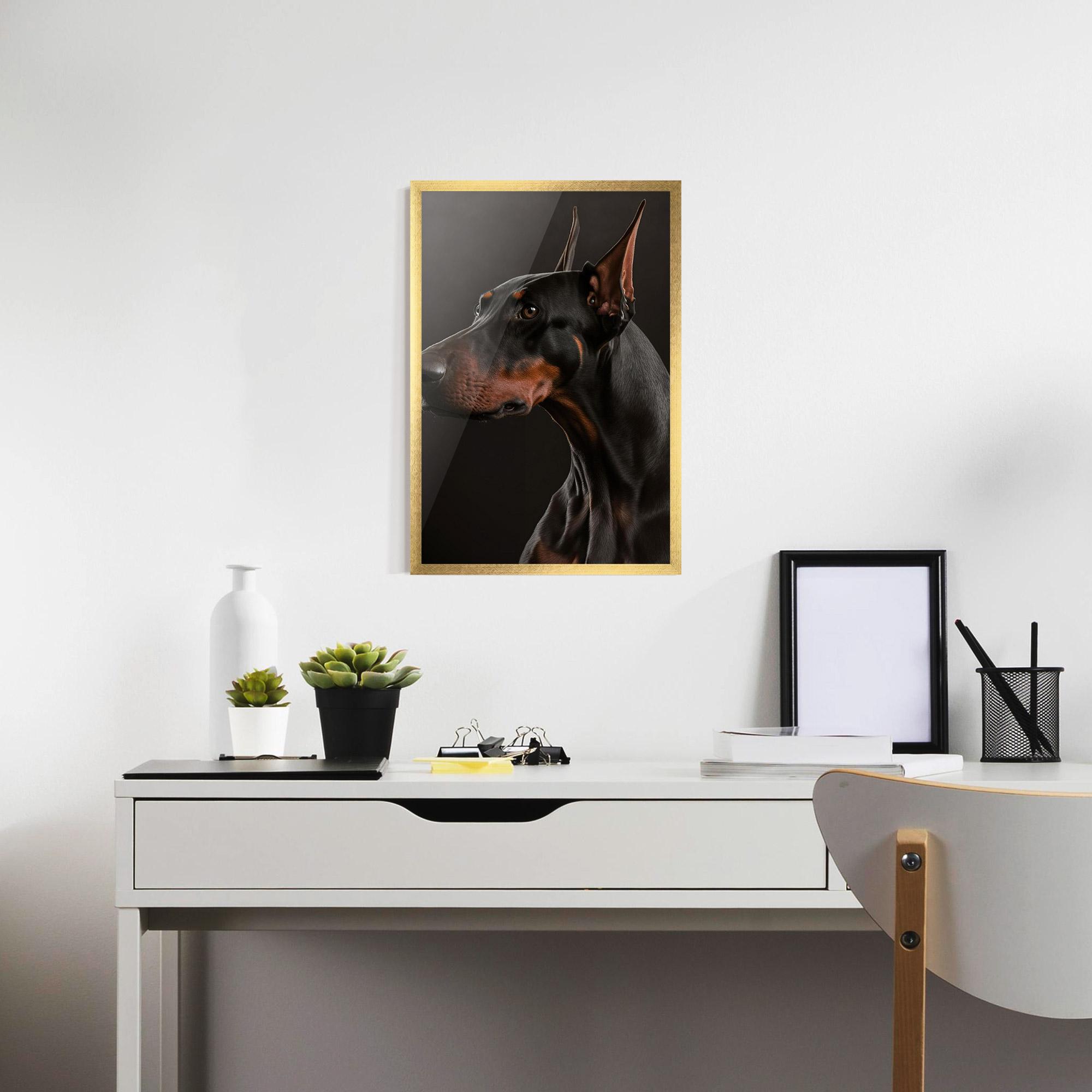 Plakat w Ramie Doberman Dog Portrait mockup 7