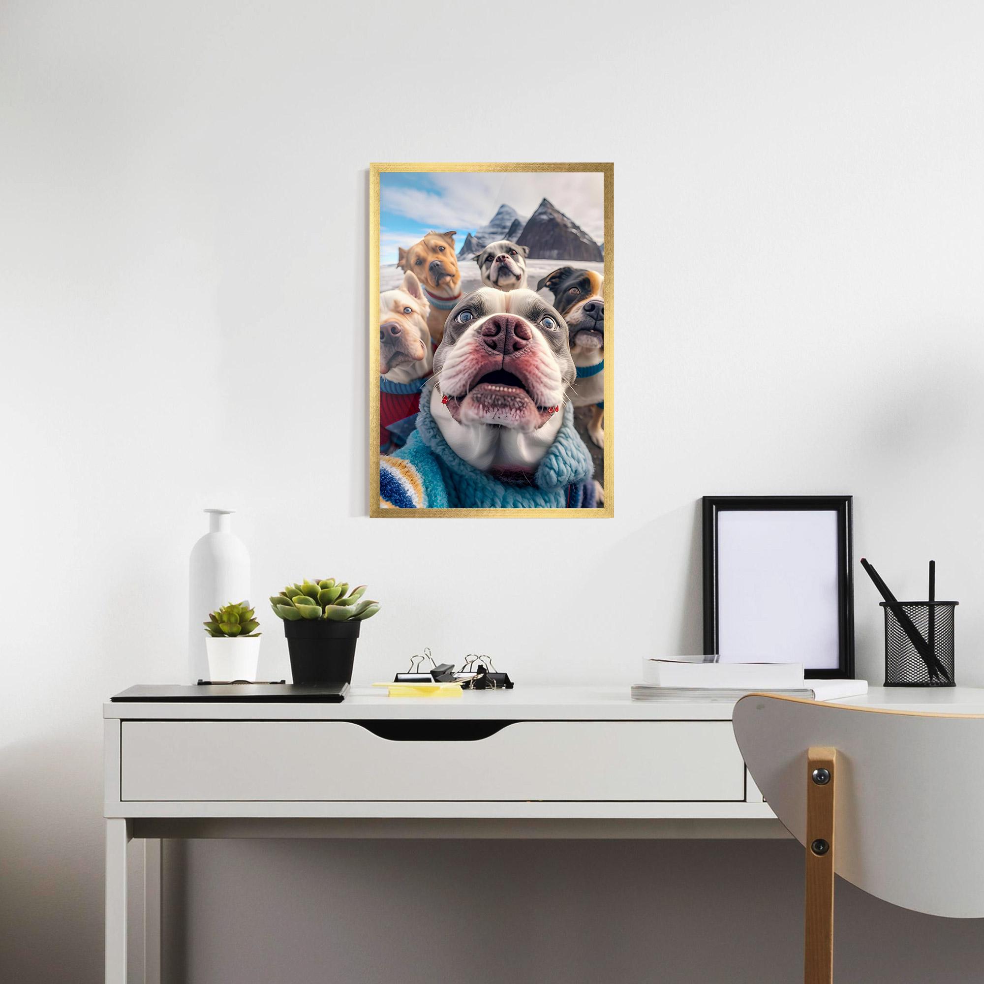 Plakat w Ramie Dogs Selfie Group mockup 7