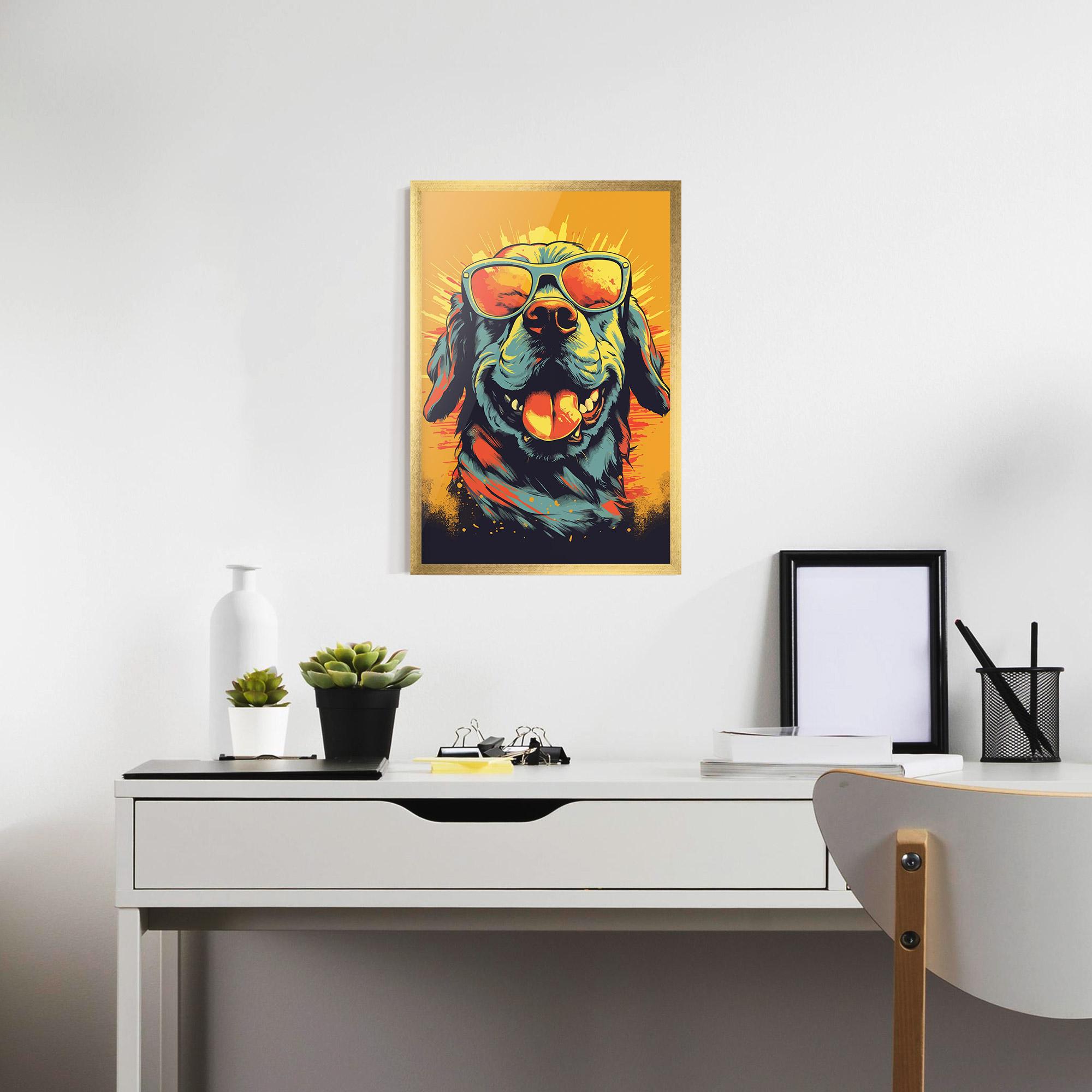 Plakat w Ramie Sunglasses Dog mockup 7