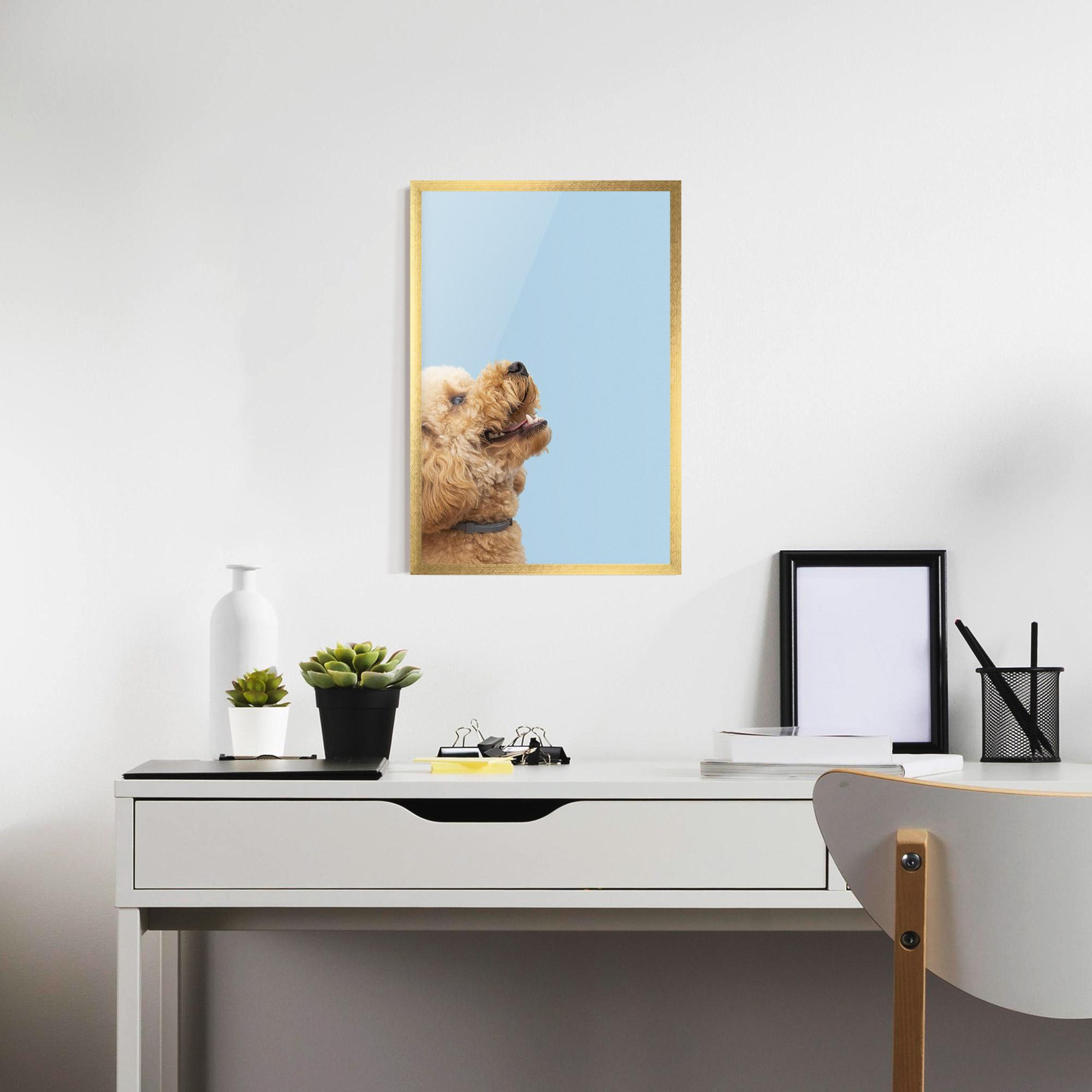 Plakat w Ramie Yellow Cute Dog mockup 7