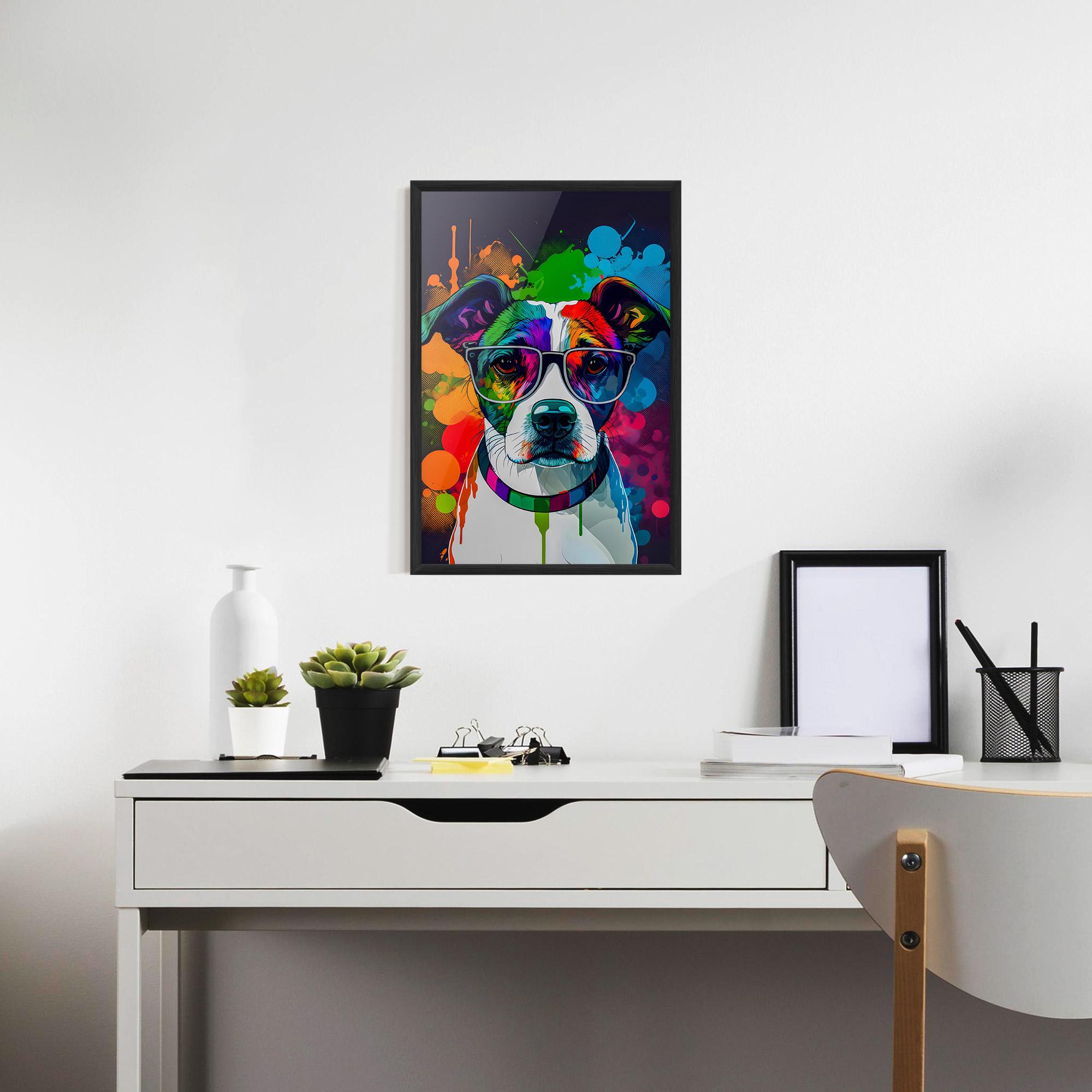 Plakat w Ramie Colorful Dog mockup 7