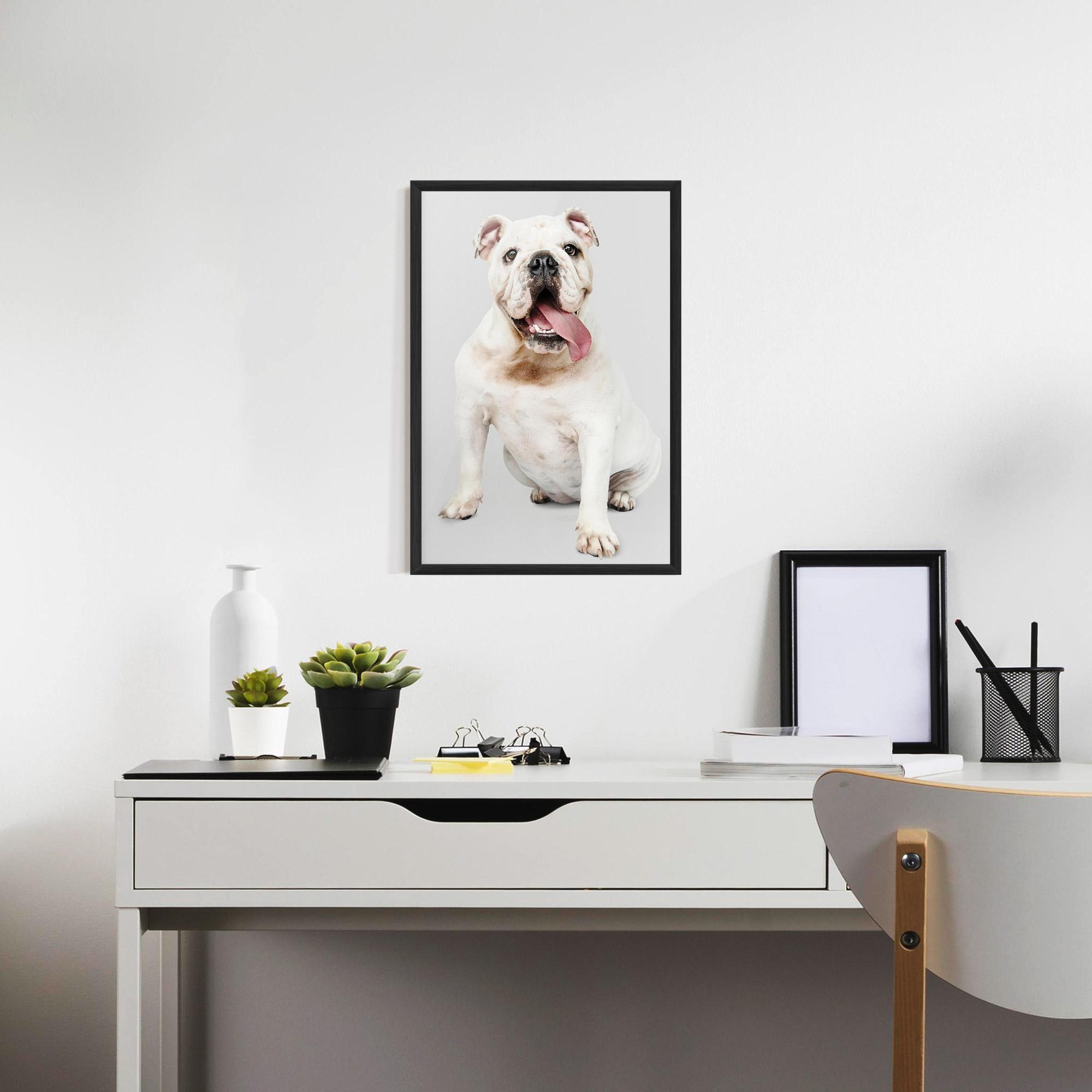 Plakat w Ramie Happy White Dog mockup 7