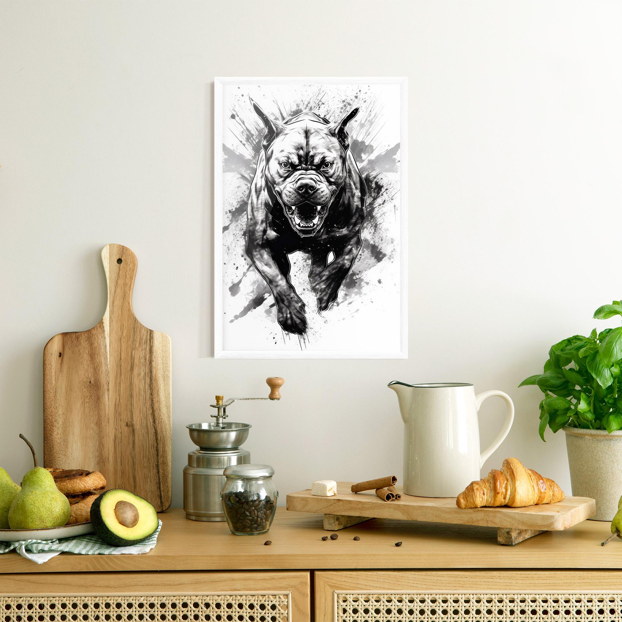 Plakat w Ramie Angry Dog Jump mockup 8
