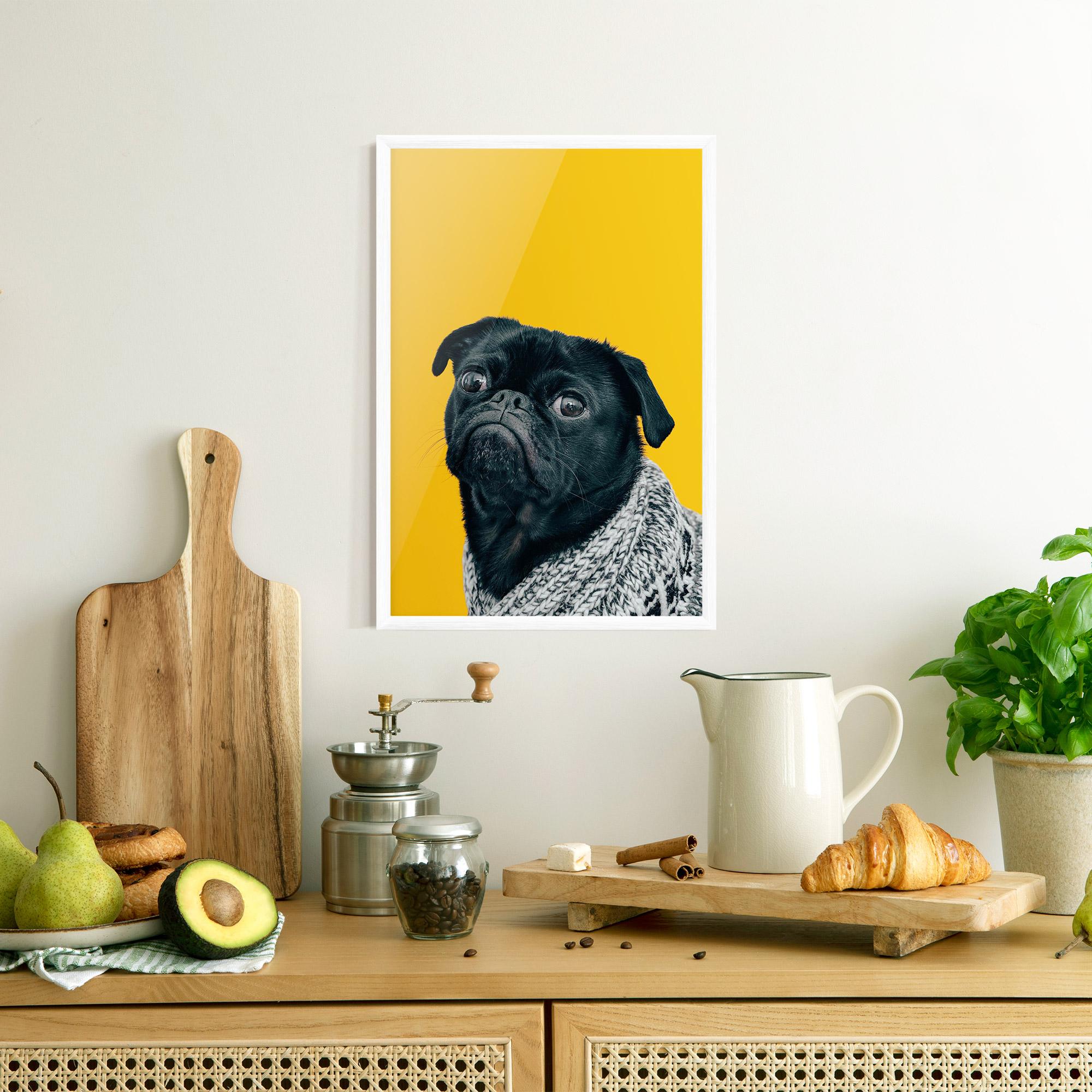 Plakat w Ramie Black Pug mockup 8
