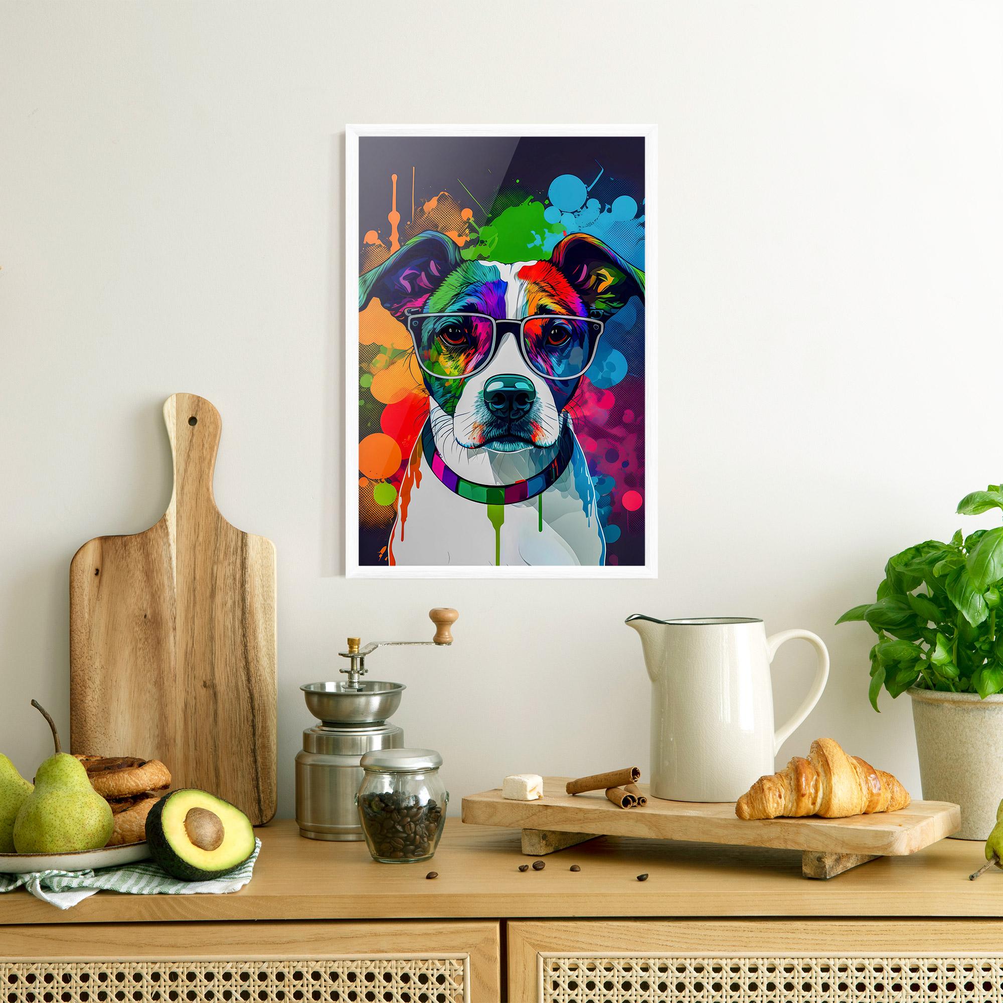 Plakat w Ramie Colorful Dog mockup 8