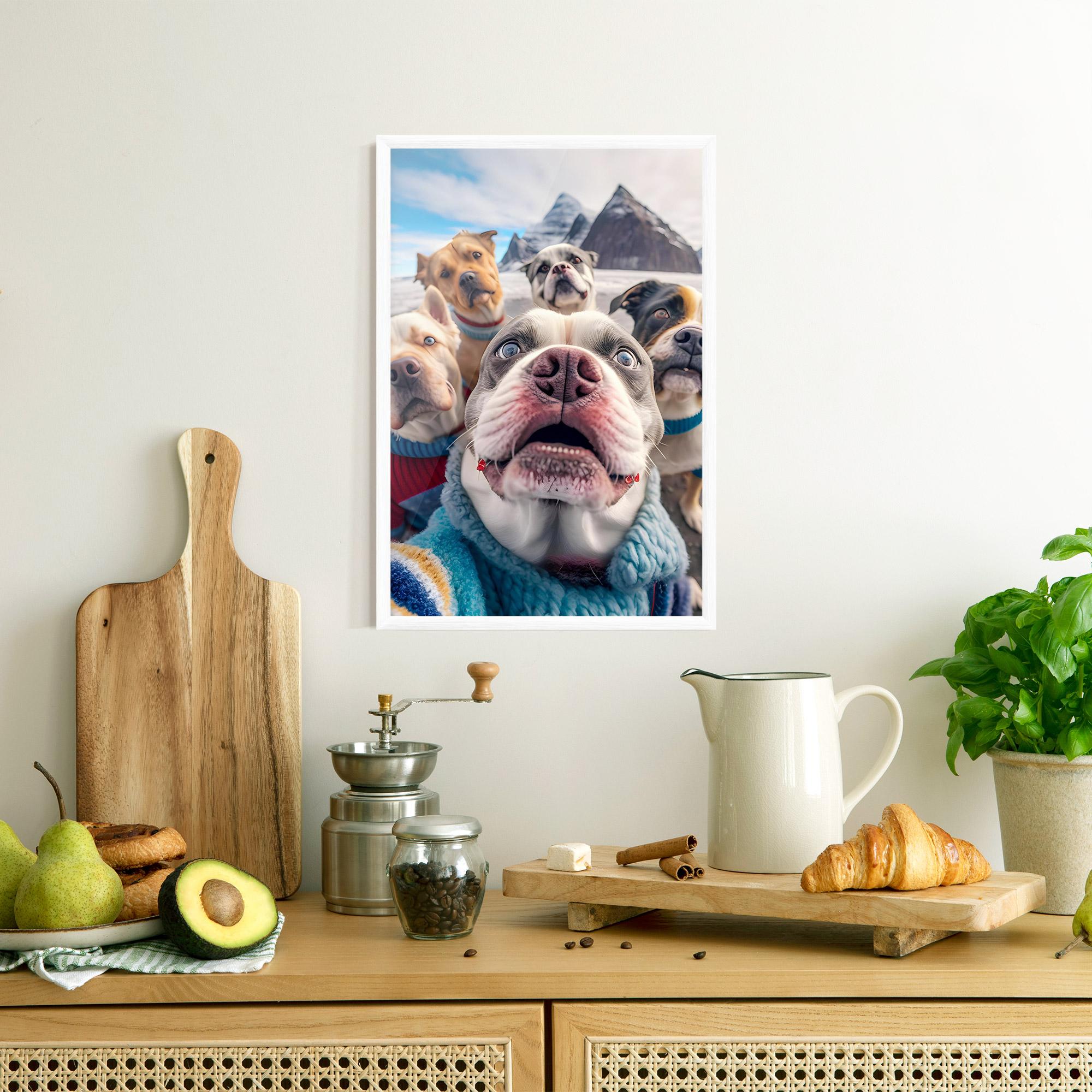 Plakat w Ramie Dogs Selfie Group mockup 8