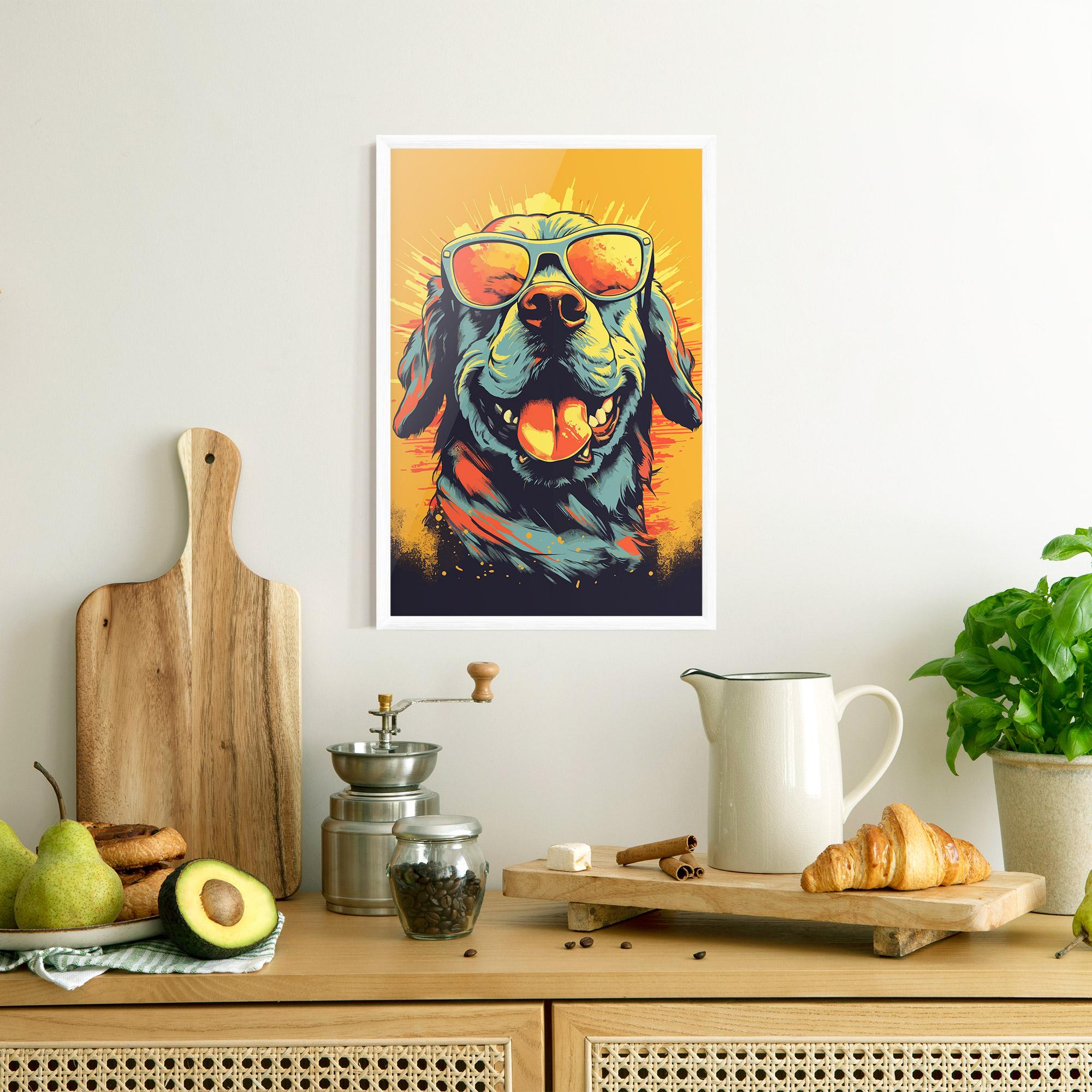 Plakat w Ramie Sunglasses Dog mockup 8