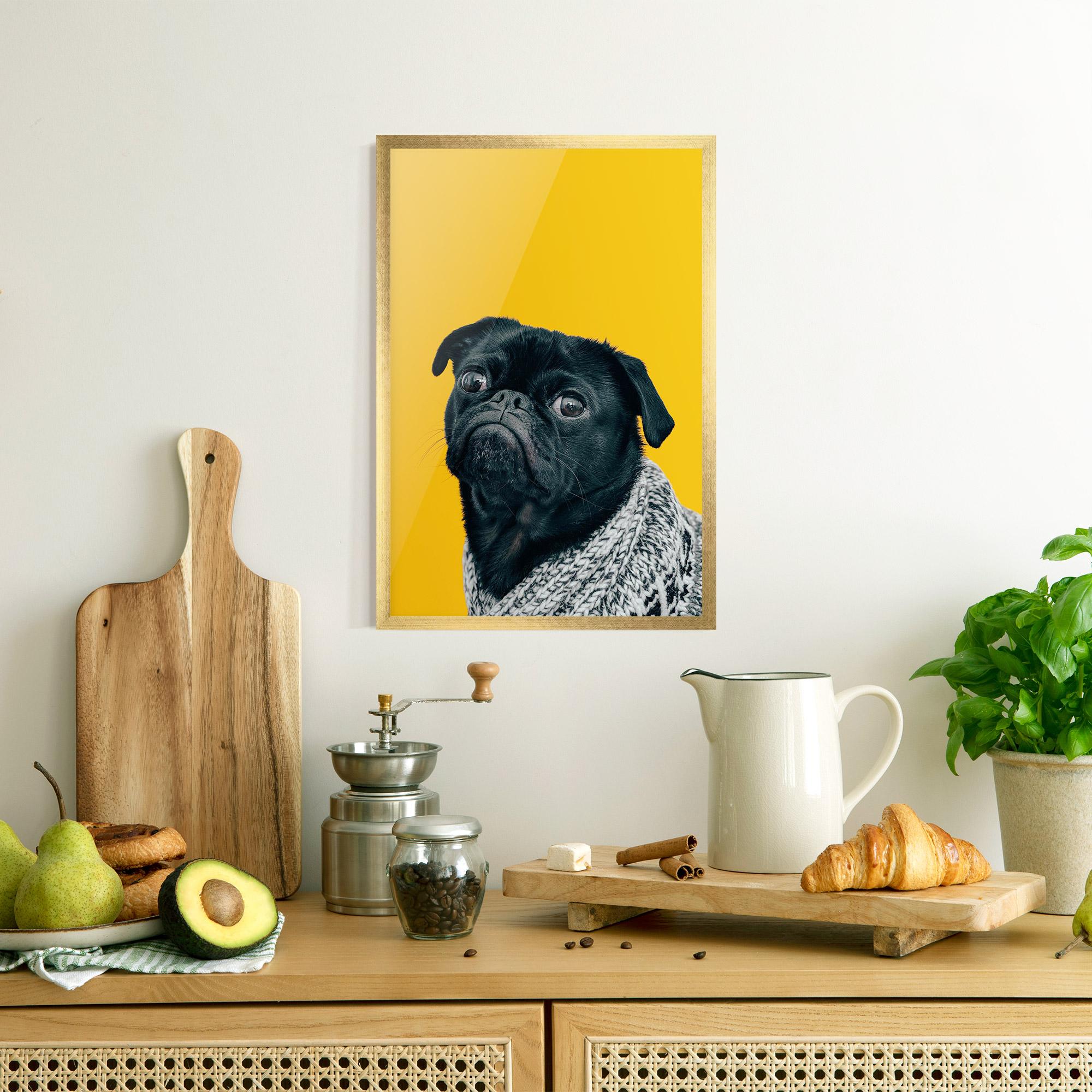Plakat w Ramie Black Pug mockup 8