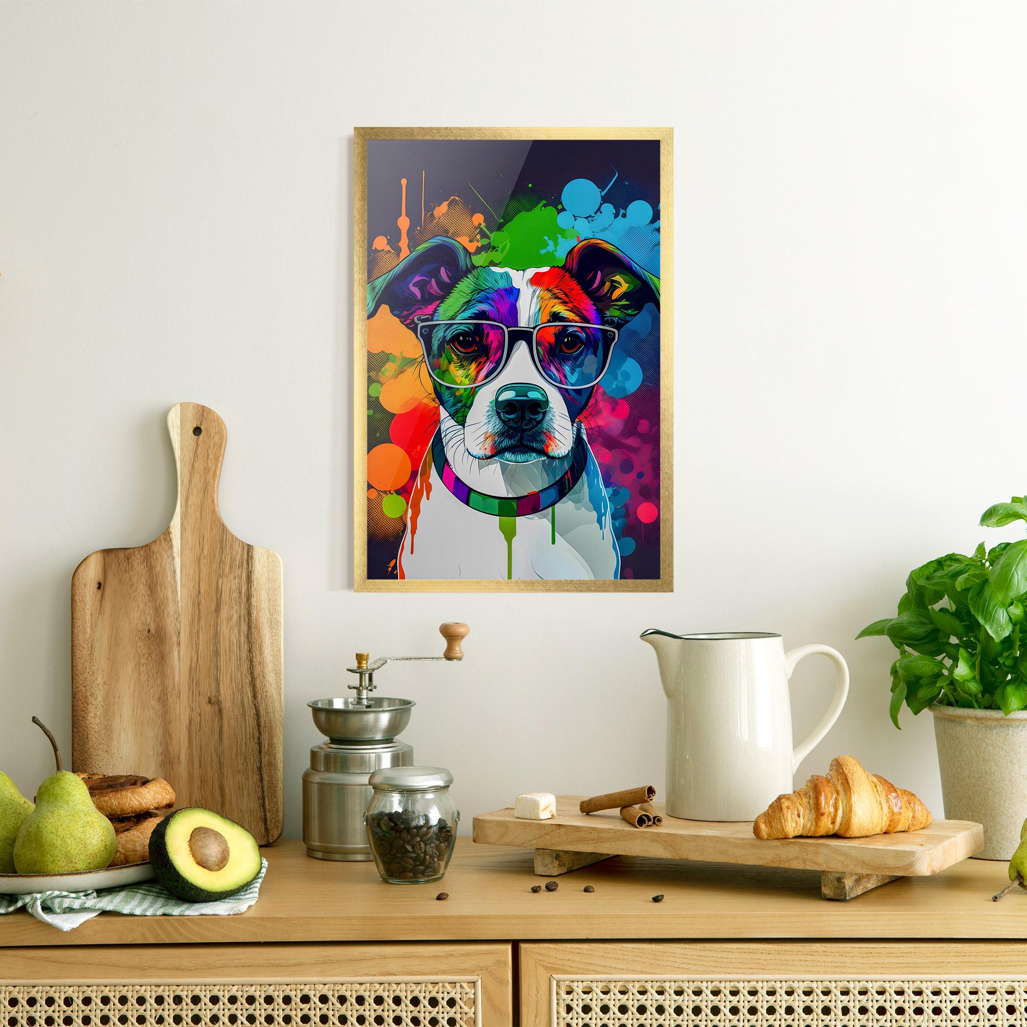 Plakat w Ramie Colorful Dog mockup 8