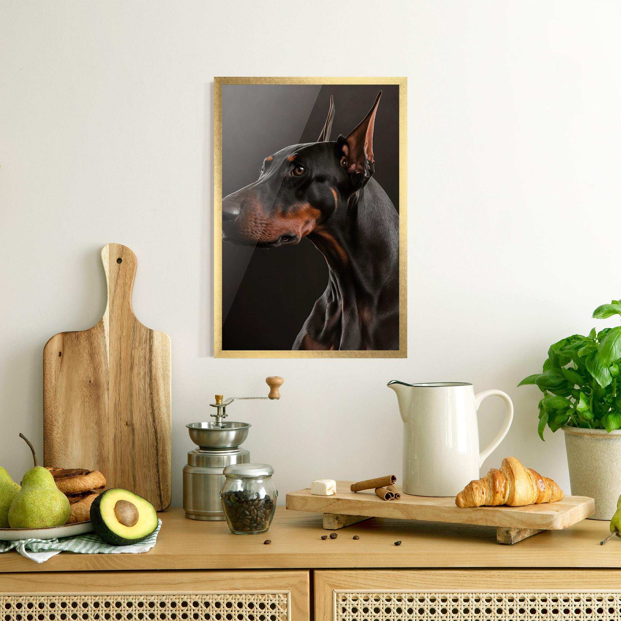 Plakat w Ramie Doberman Dog Portrait mockup 8