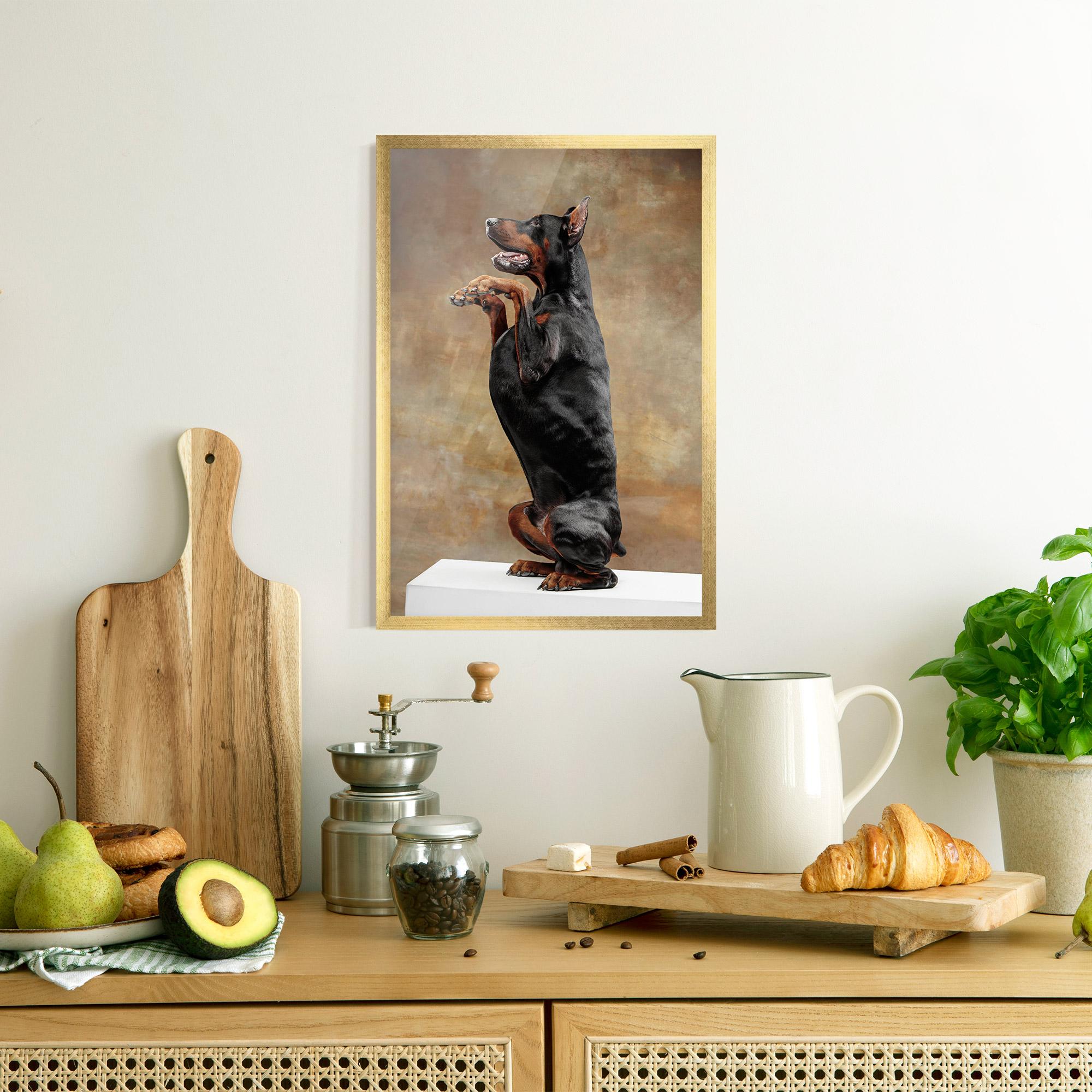 Plakat w Ramie Doberman Standing mockup 8
