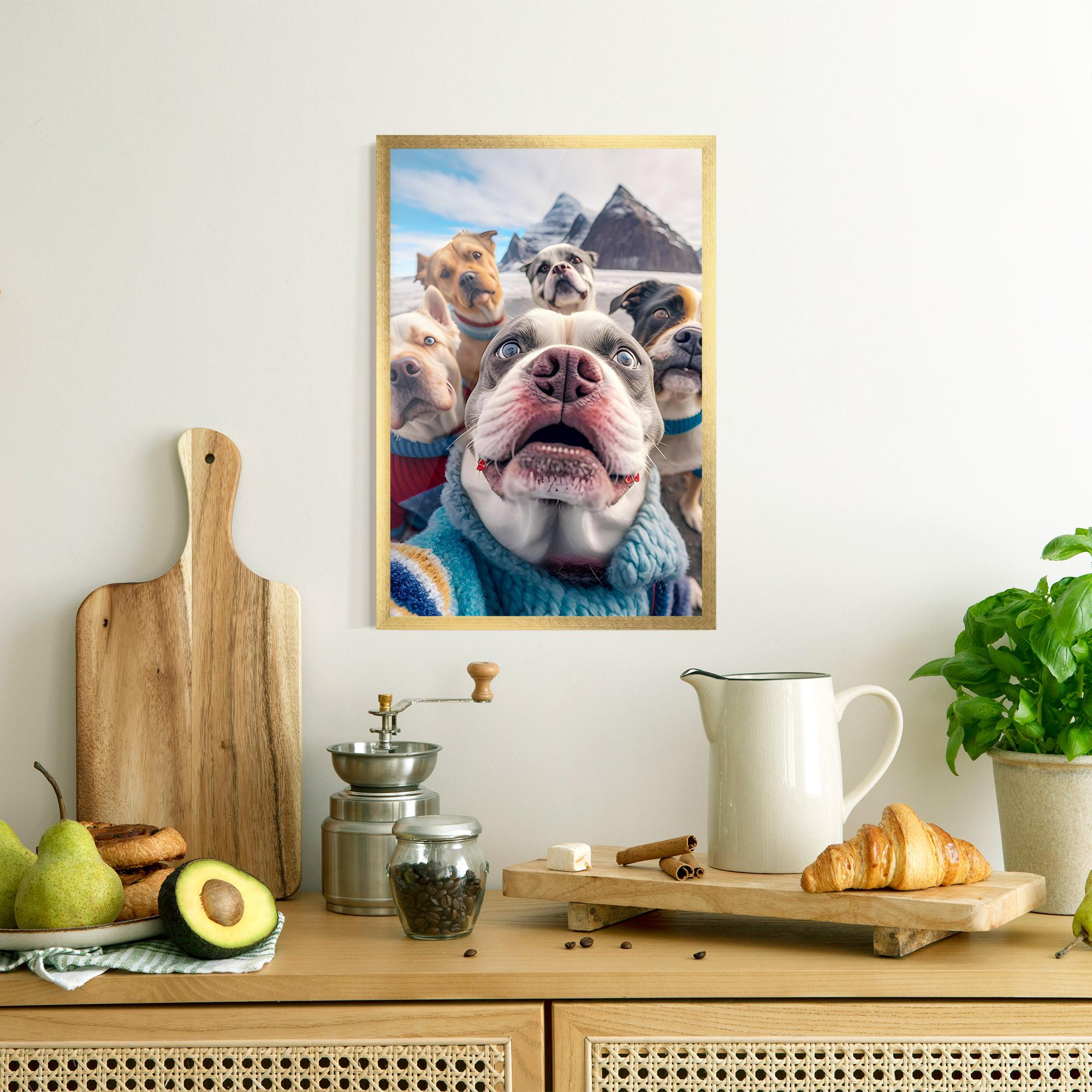 Plakat w Ramie Dogs Selfie Group mockup 8