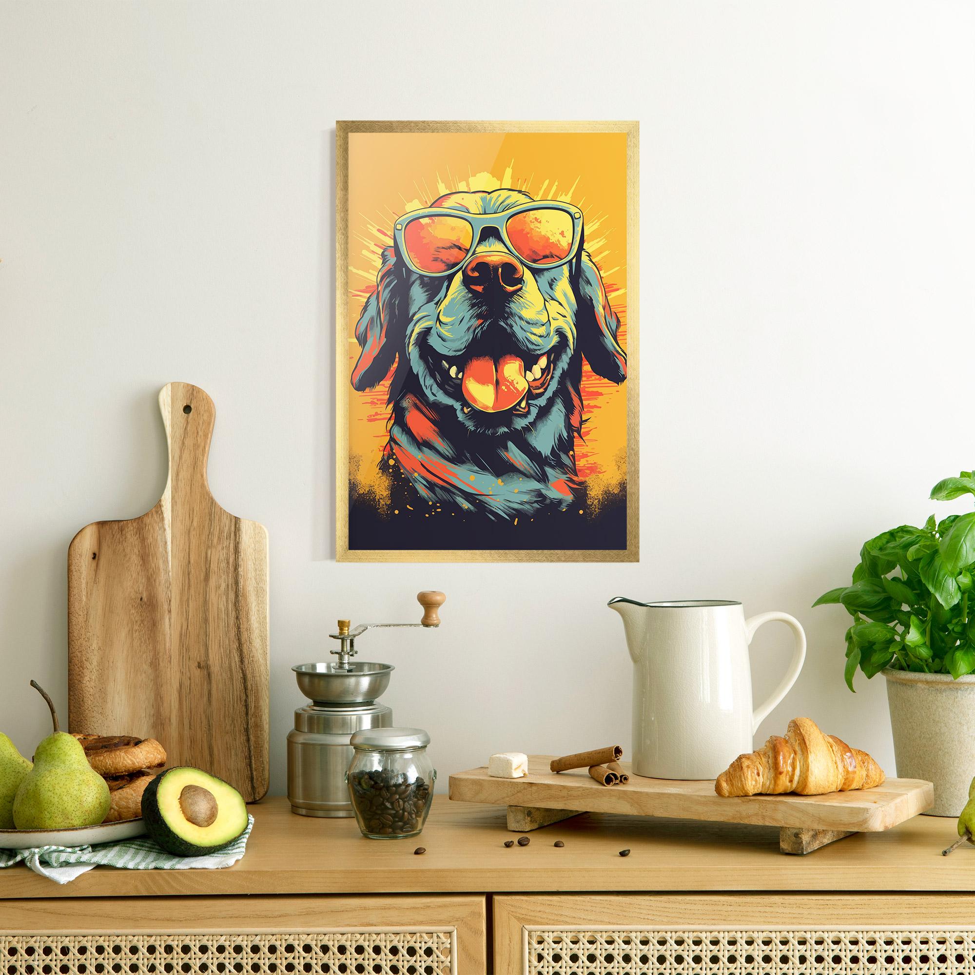 Plakat w Ramie Sunglasses Dog mockup 8