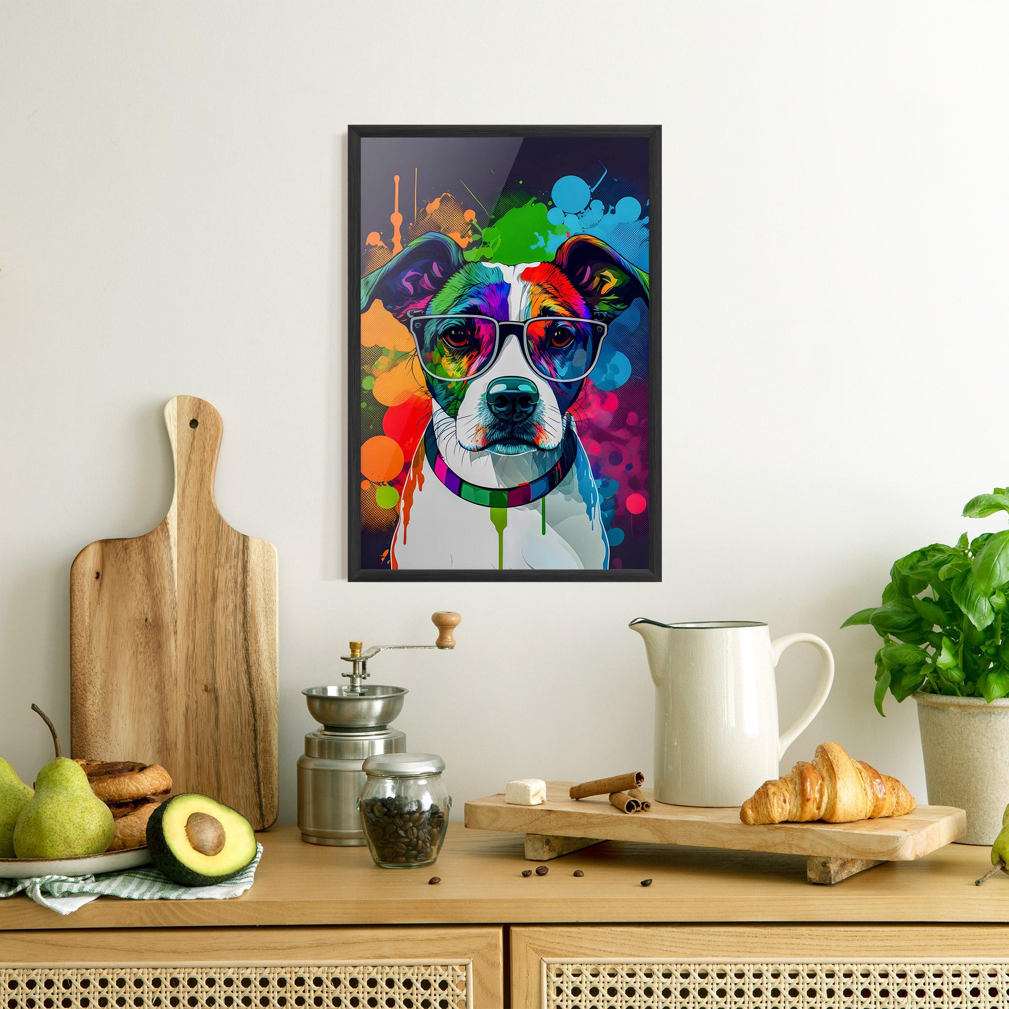 Plakat w Ramie Colorful Dog mockup 8