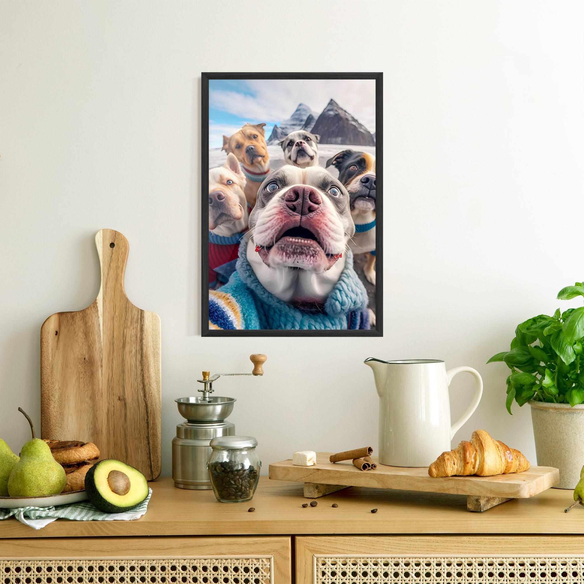 Plakat w Ramie Dogs Selfie Group mockup 8
