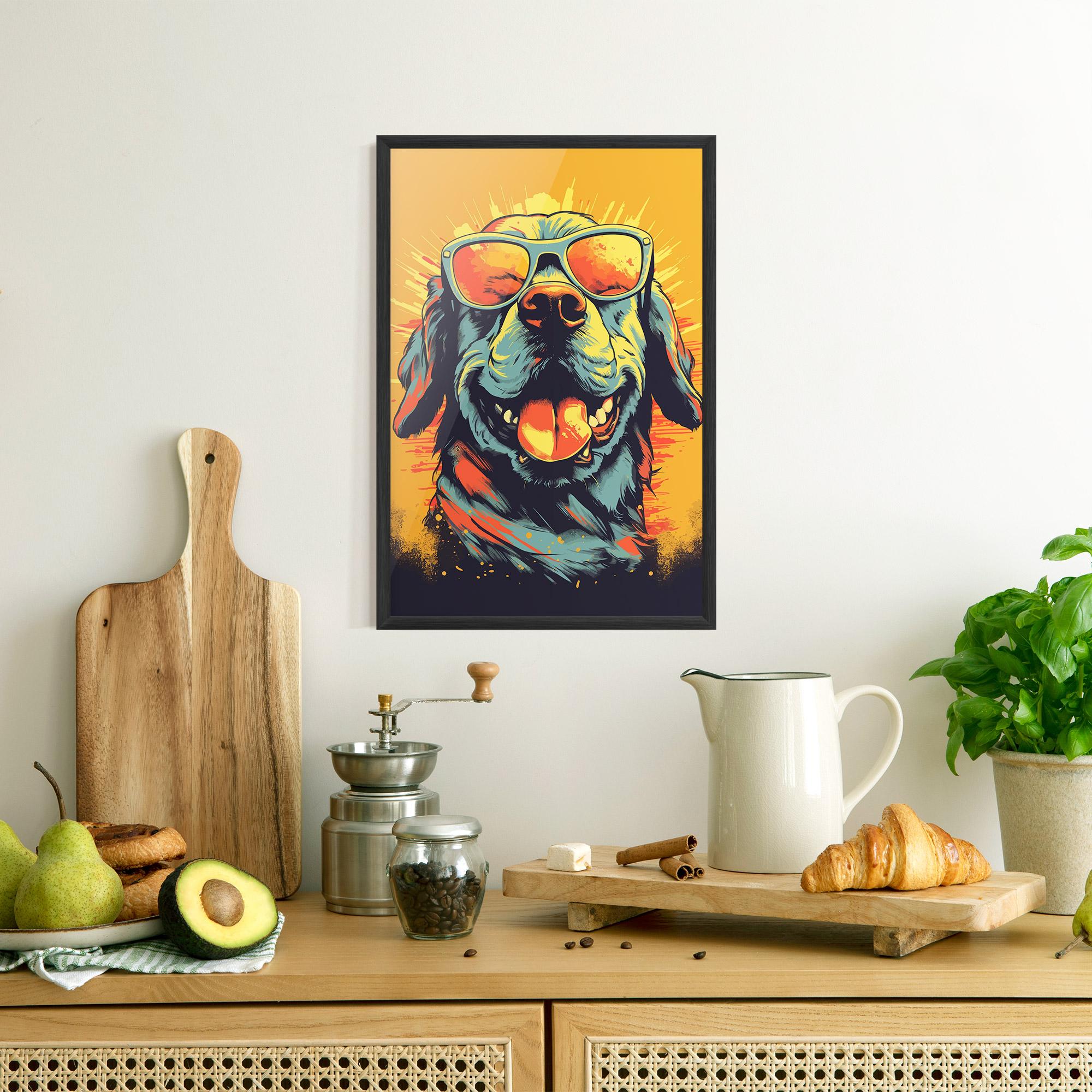 Plakat w Ramie Sunglasses Dog mockup 8