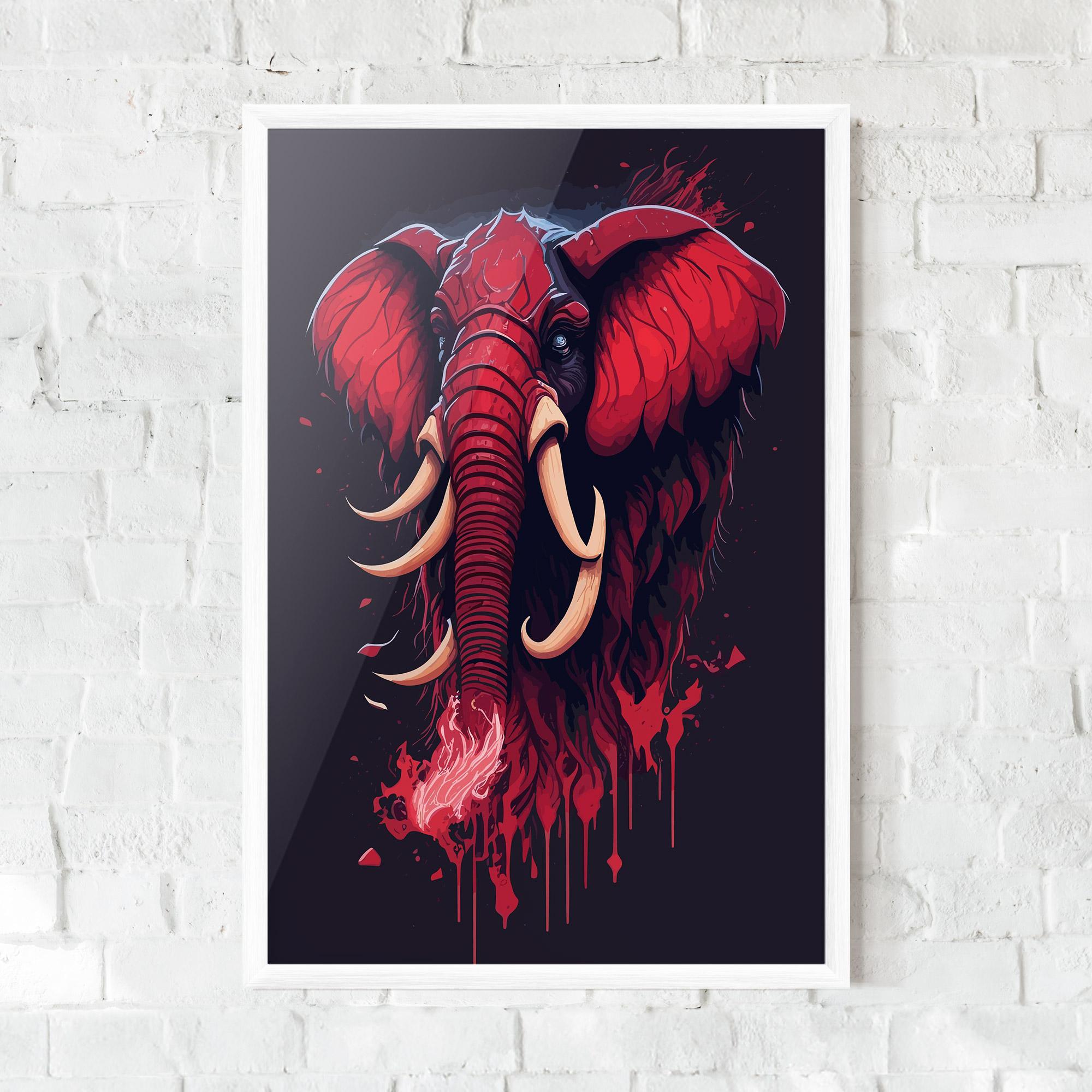 Plakat w Ramie Bloody Elephant mockup 0