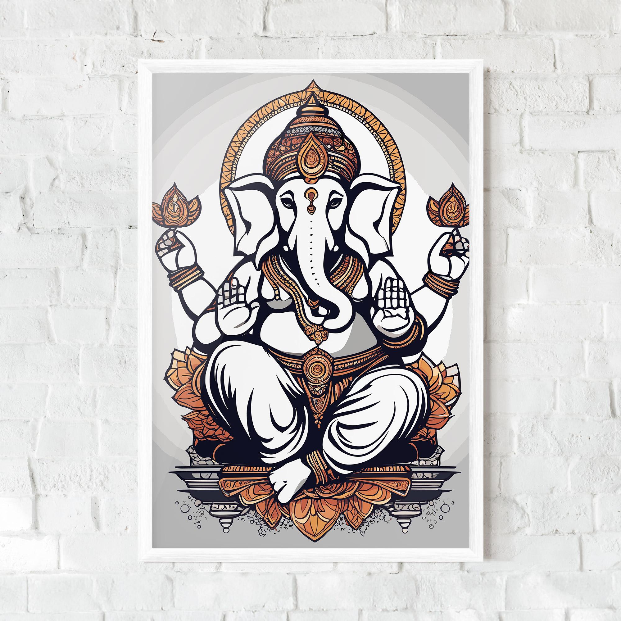 Plakat w Ramie Chaturthi Grey mockup 0