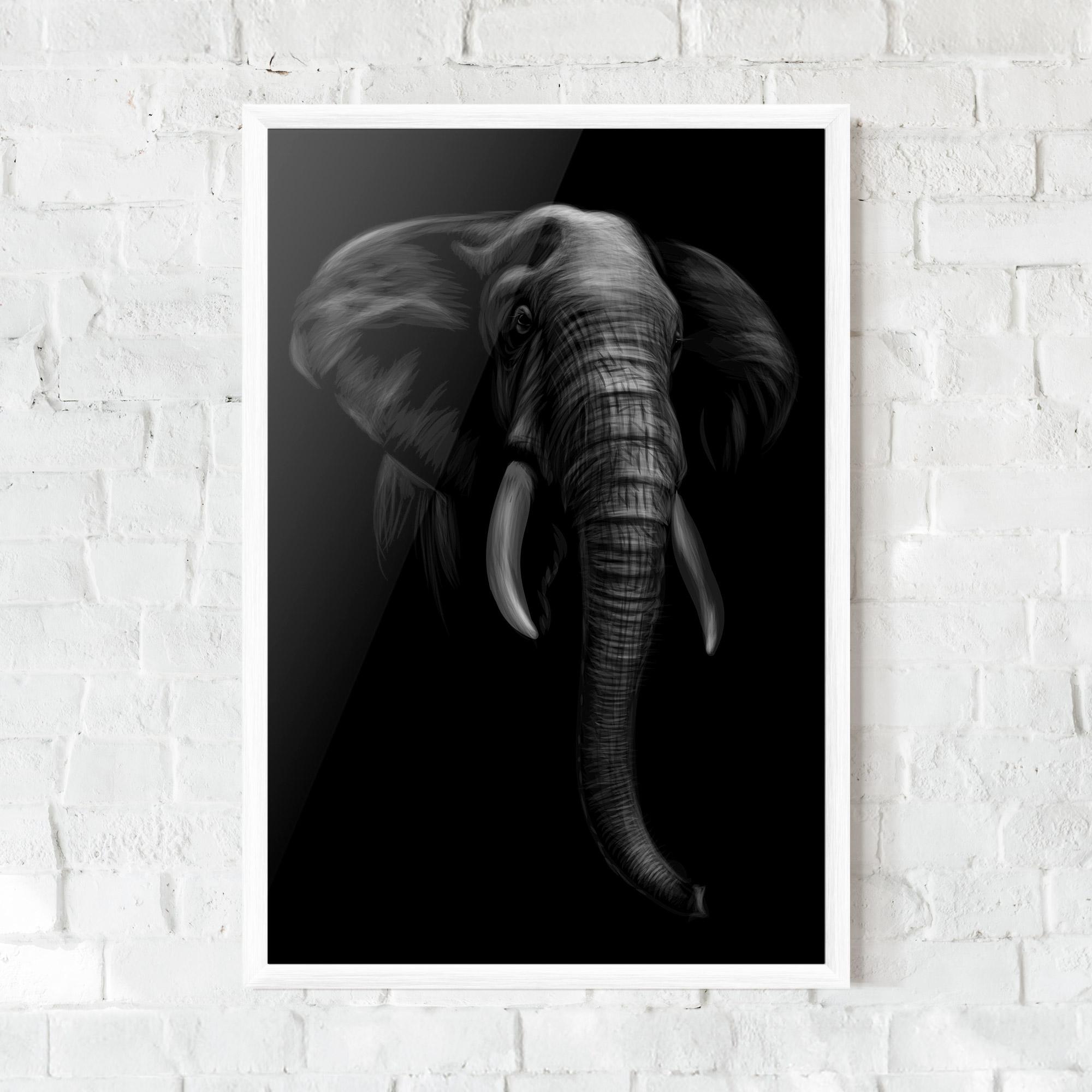 Plakat w Ramie Elephant Head mockup 0