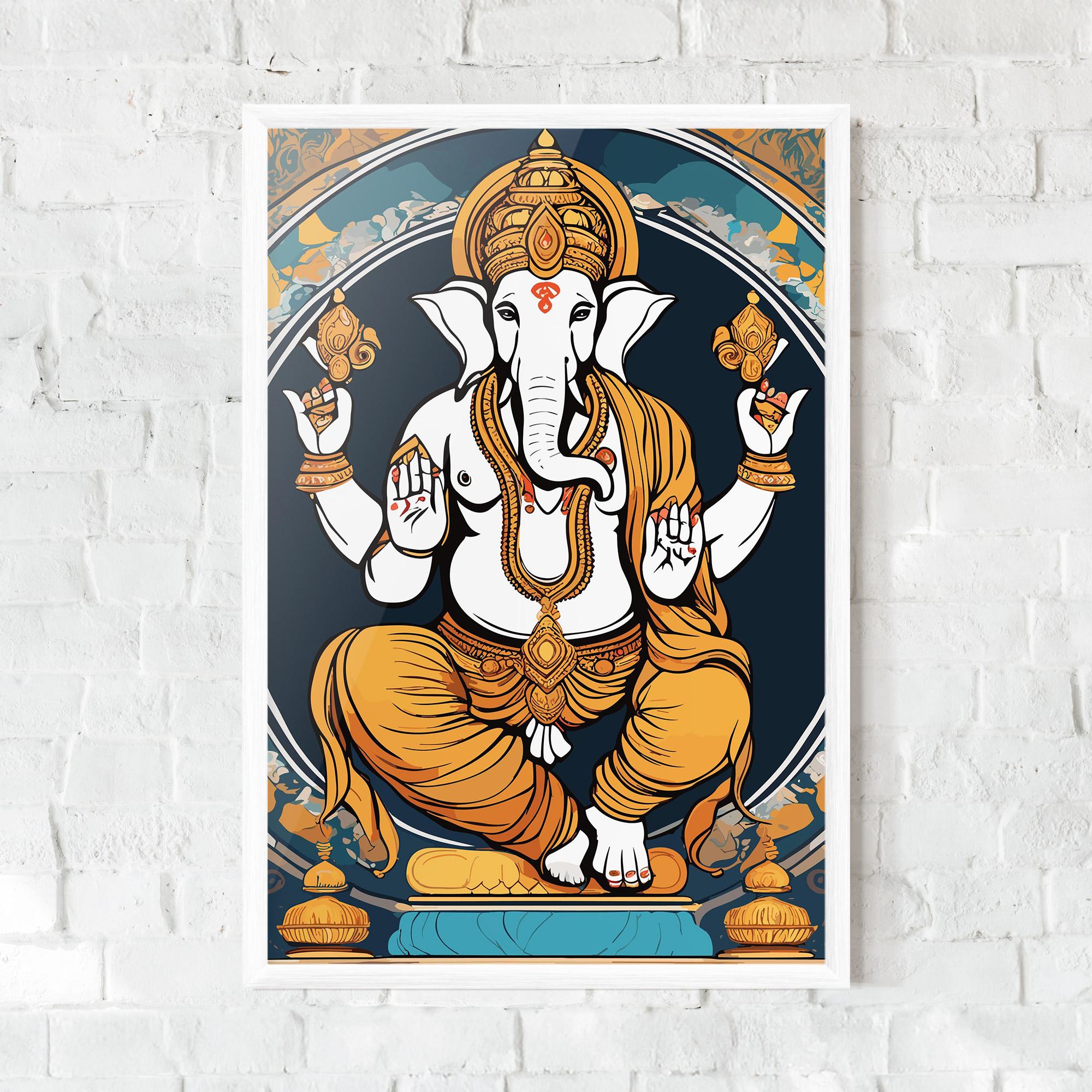 Plakat w Ramie Gold Ganpati mockup 0