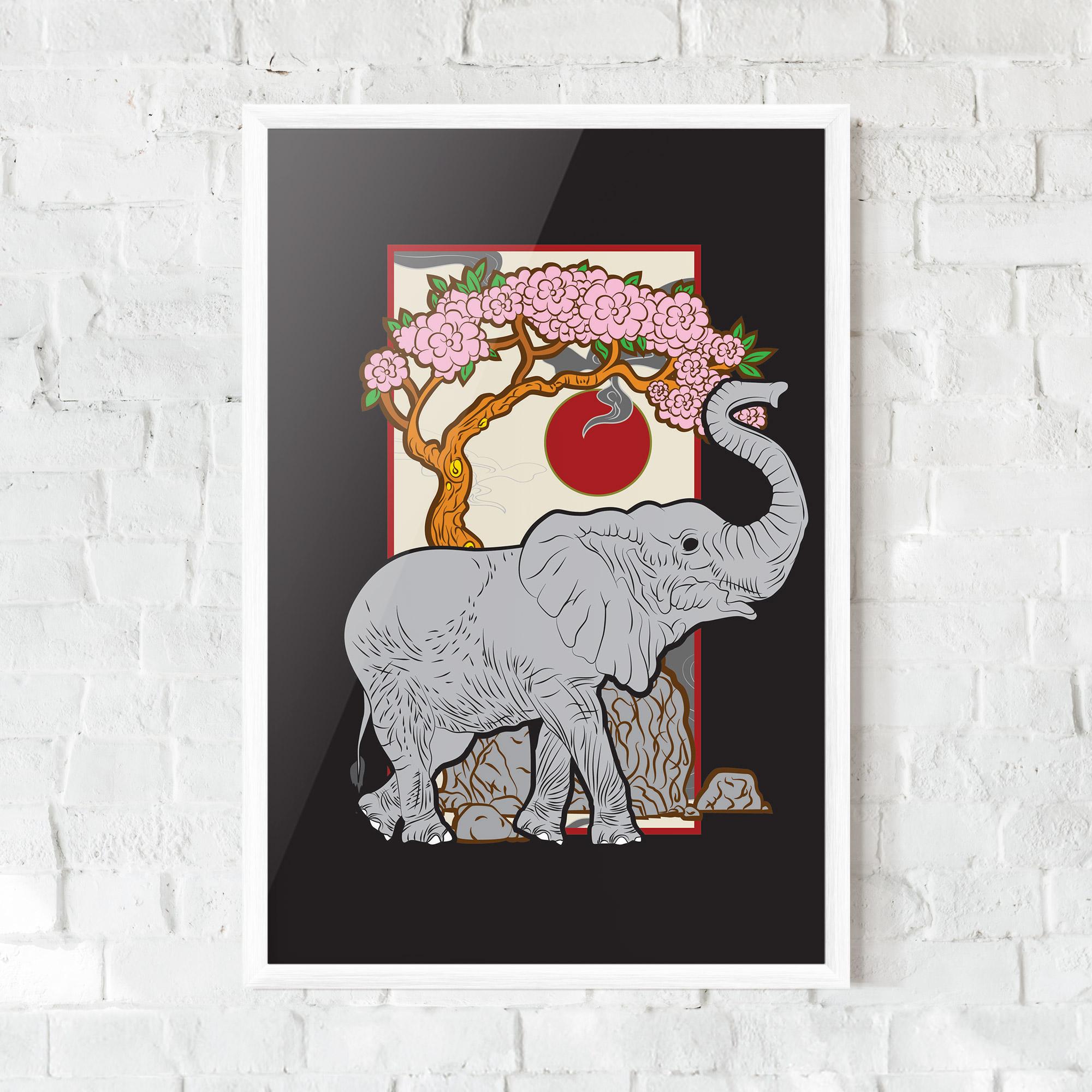 Plakat w Ramie Three Elephant mockup 0