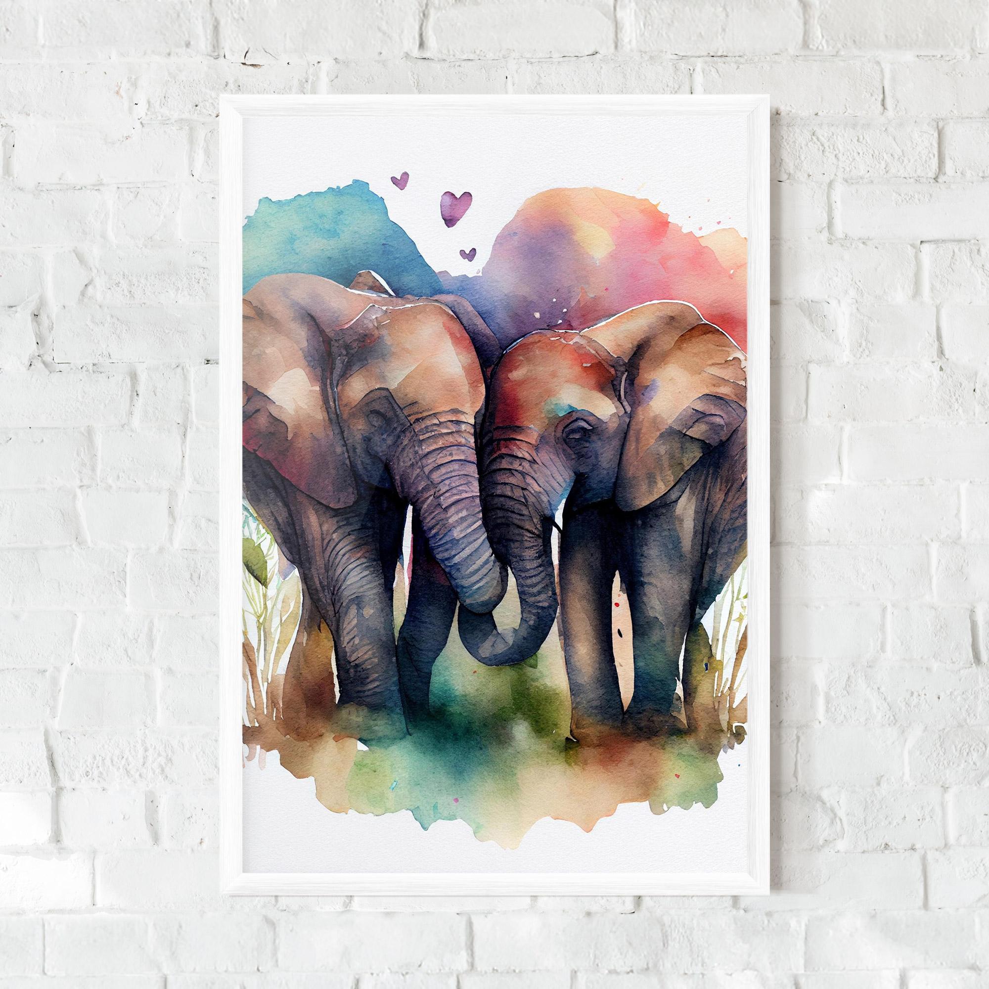 Plakat w Ramie Watercolor Love mockup 0