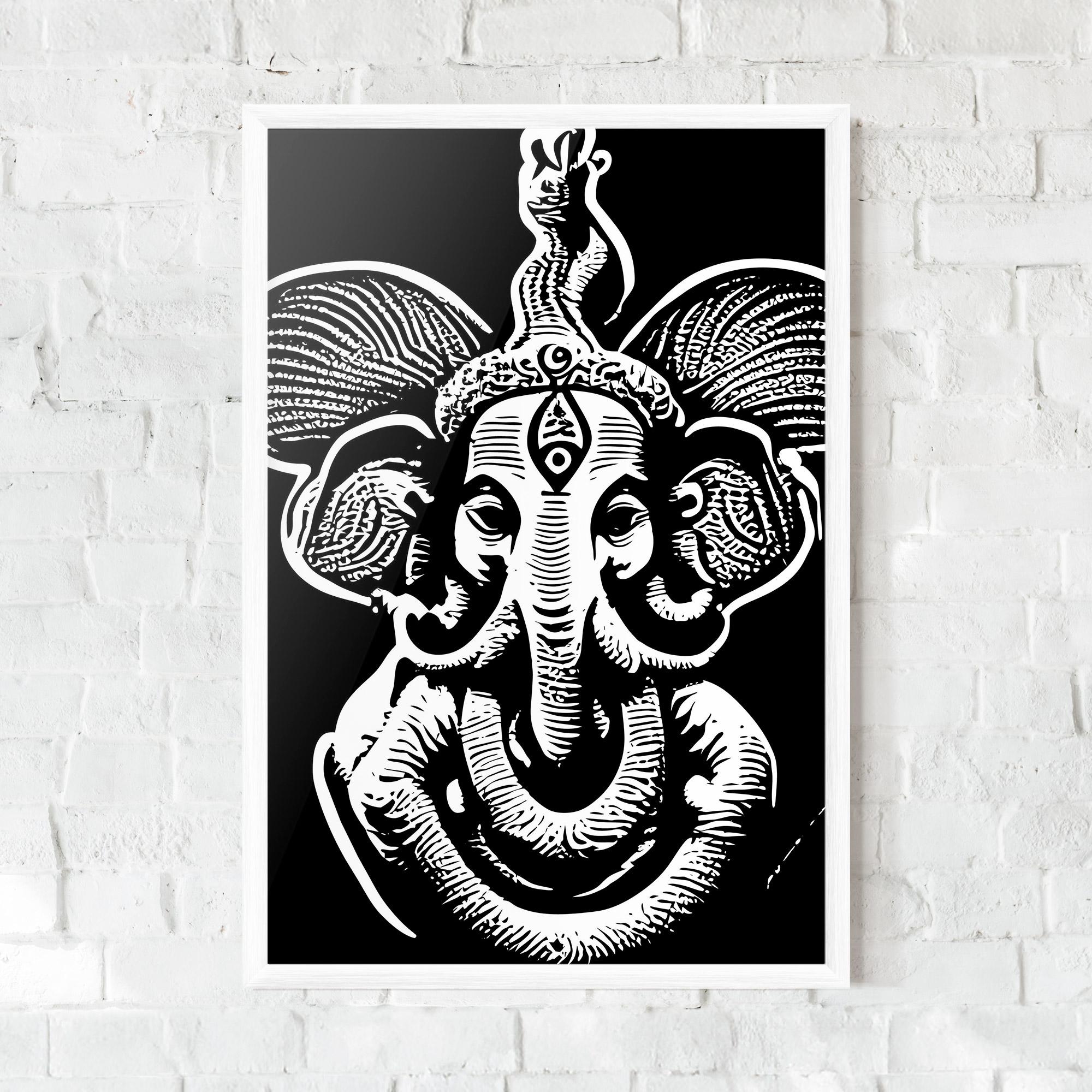 Plakat w Ramie White Head Elephant mockup 0