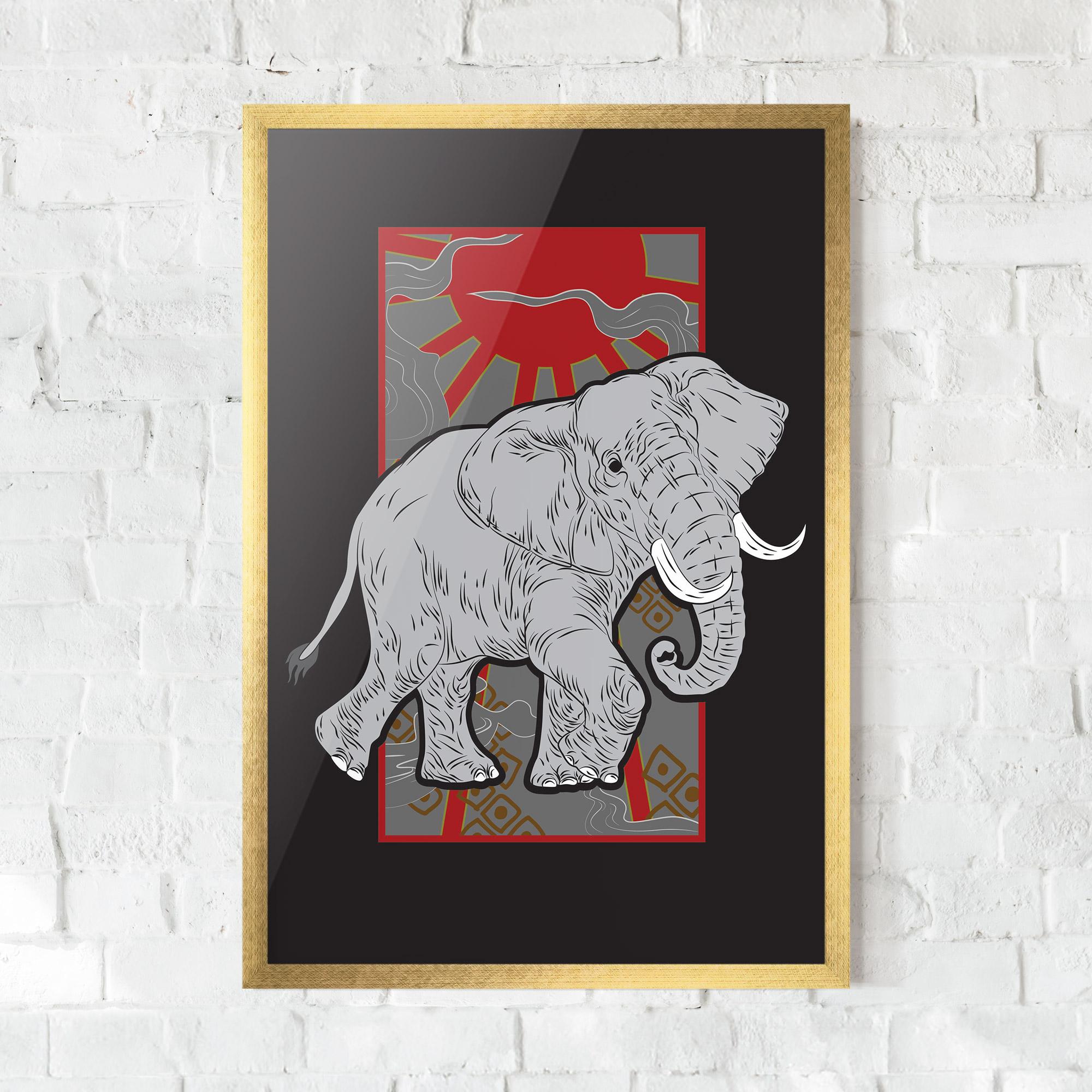 Plakat w Ramie Asian Elephant mockup 0