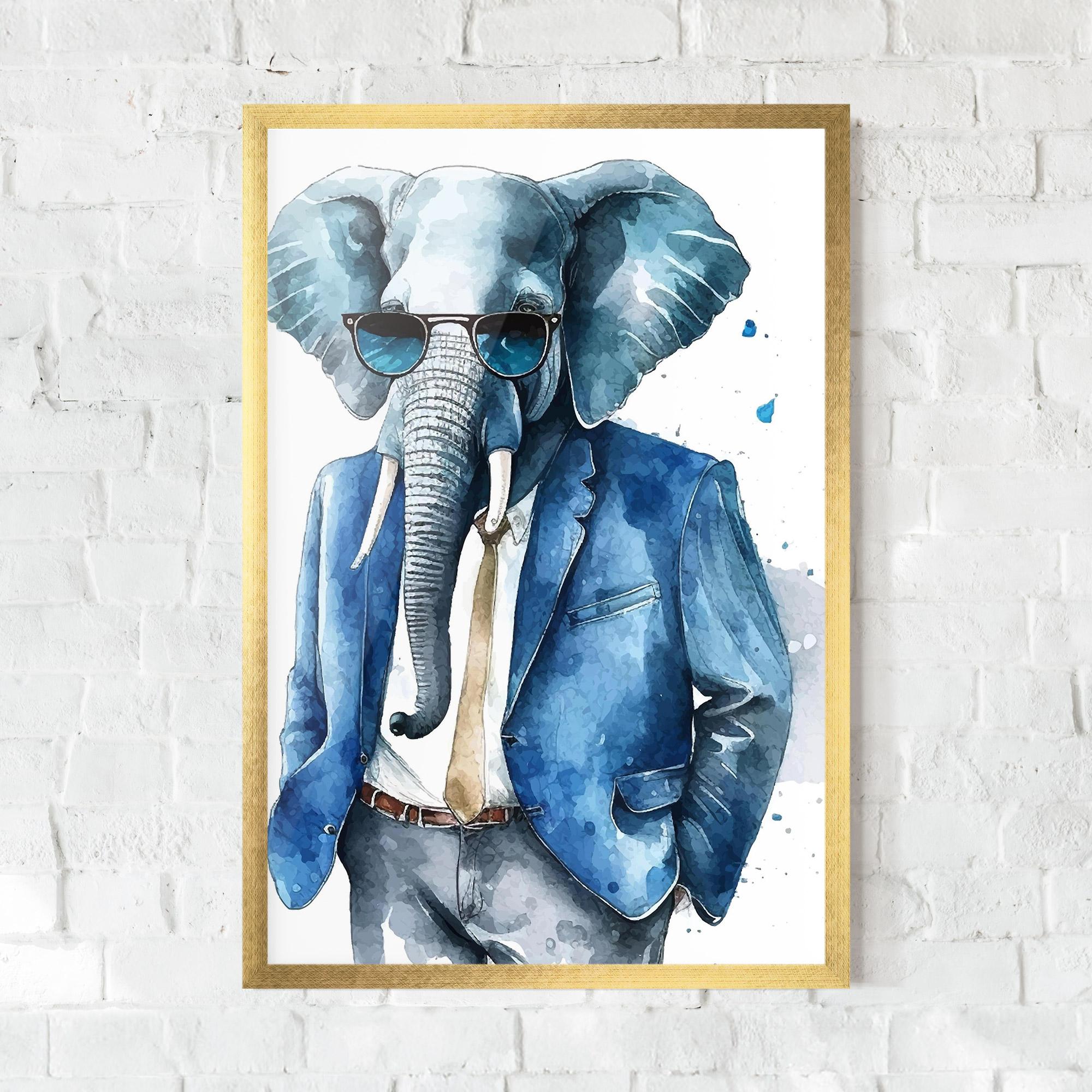 Plakat w Ramie Bussiness Elephant mockup 0